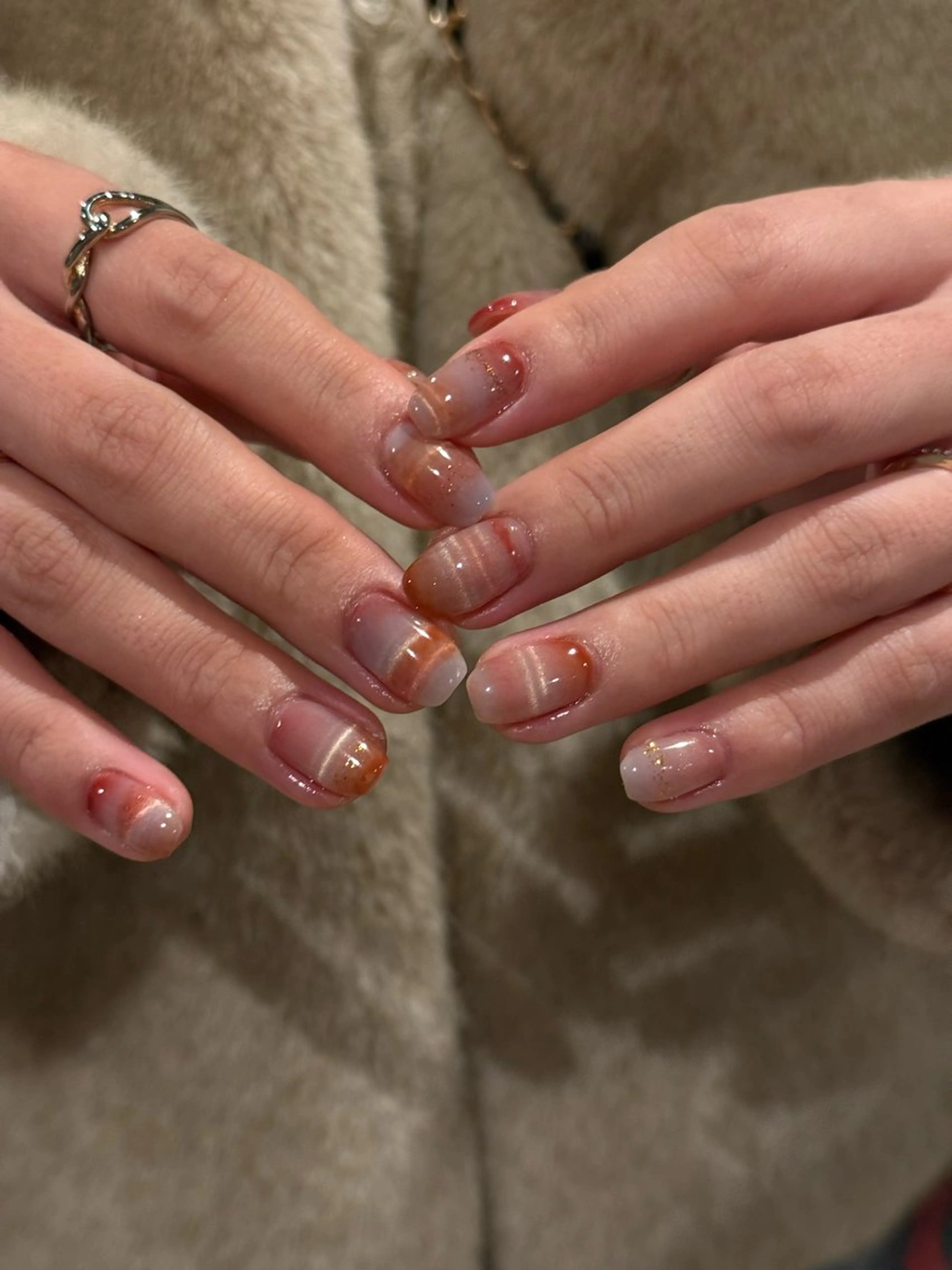 ネイル カジュアル クリアネイル ジェルネイル マグネットネイル ミラーネイル ハンドネイル filonnail /　kotoneのネイルデザイン