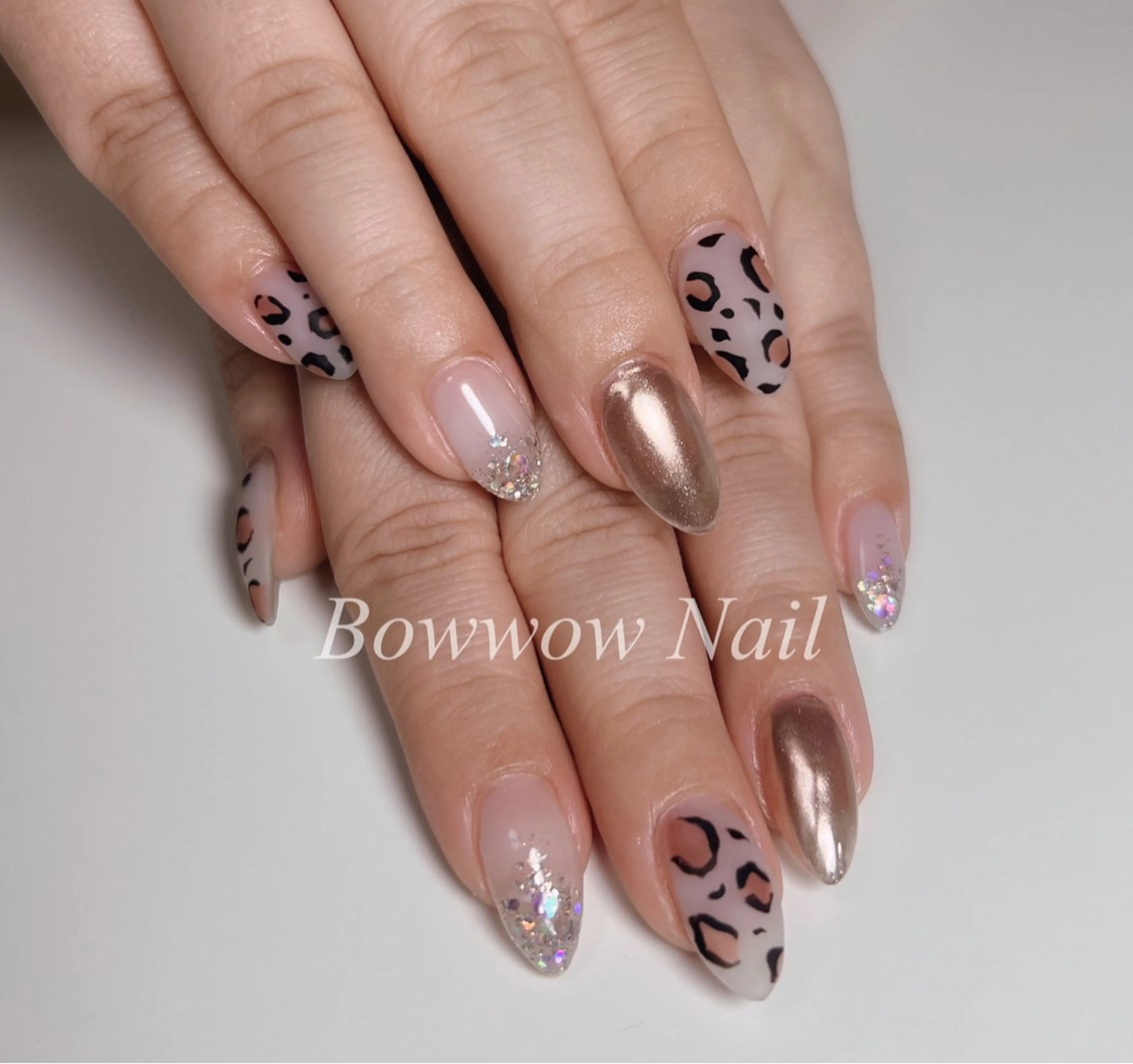 ネイル アニマル柄 マットネイル Bow wow Nail さや🧸のネイルデザイン