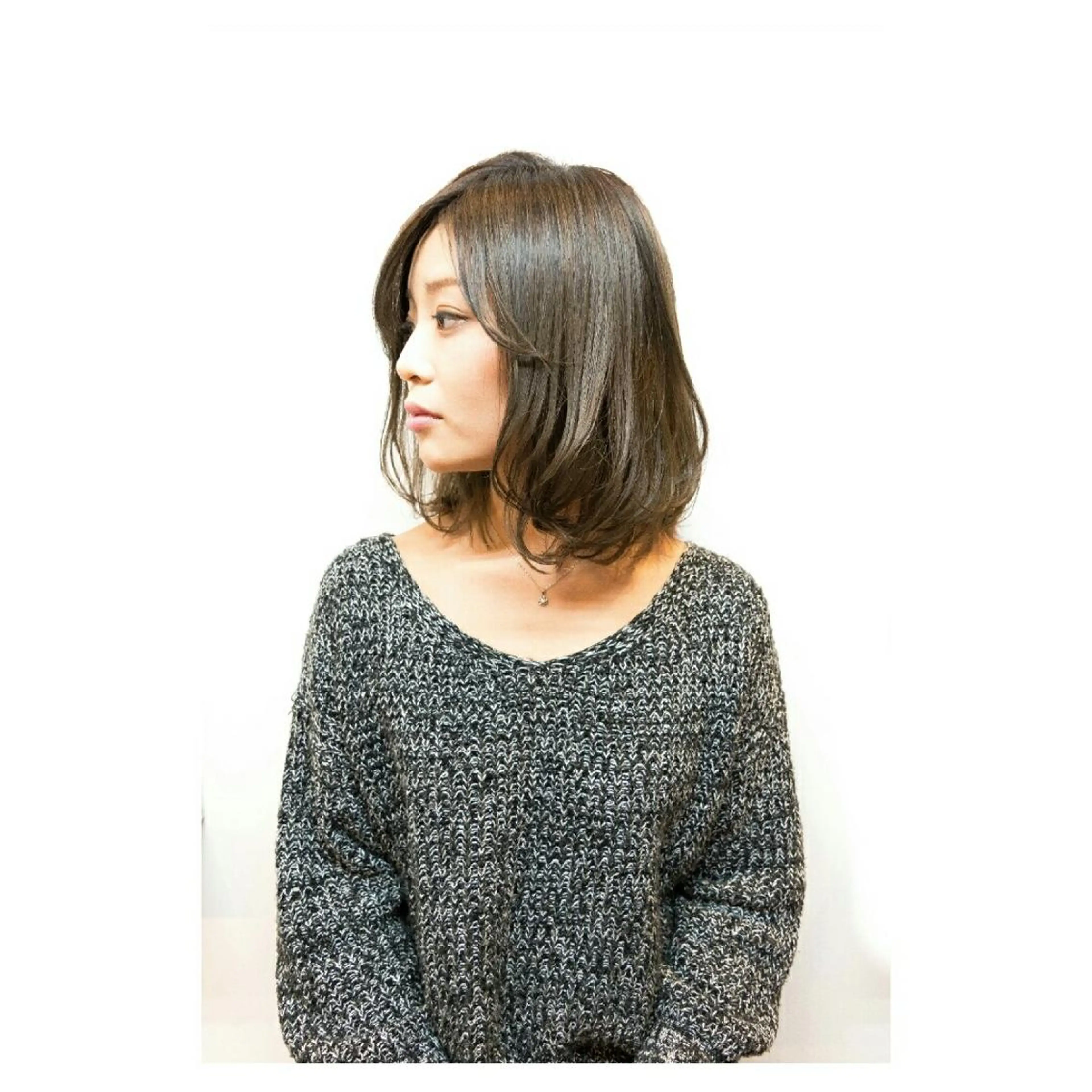 ミディアム カラー グレージュ ハイライトカラー ハイライト 原田 祥彰のヘアスタイル