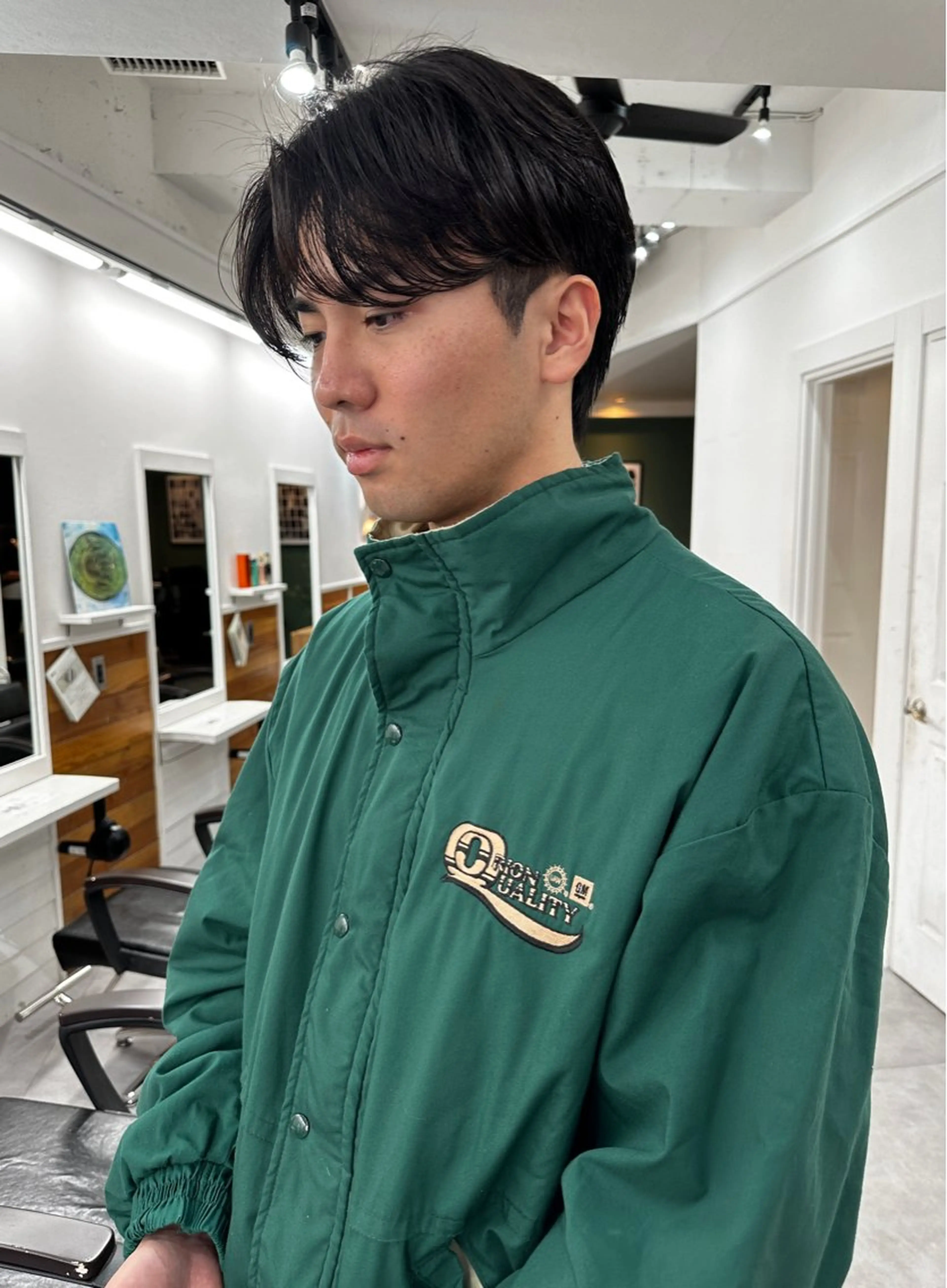 ミディアム パーマ メンズ カット パーマ グランジヘア 無造作ヘアHYUGAのヘアスタイル