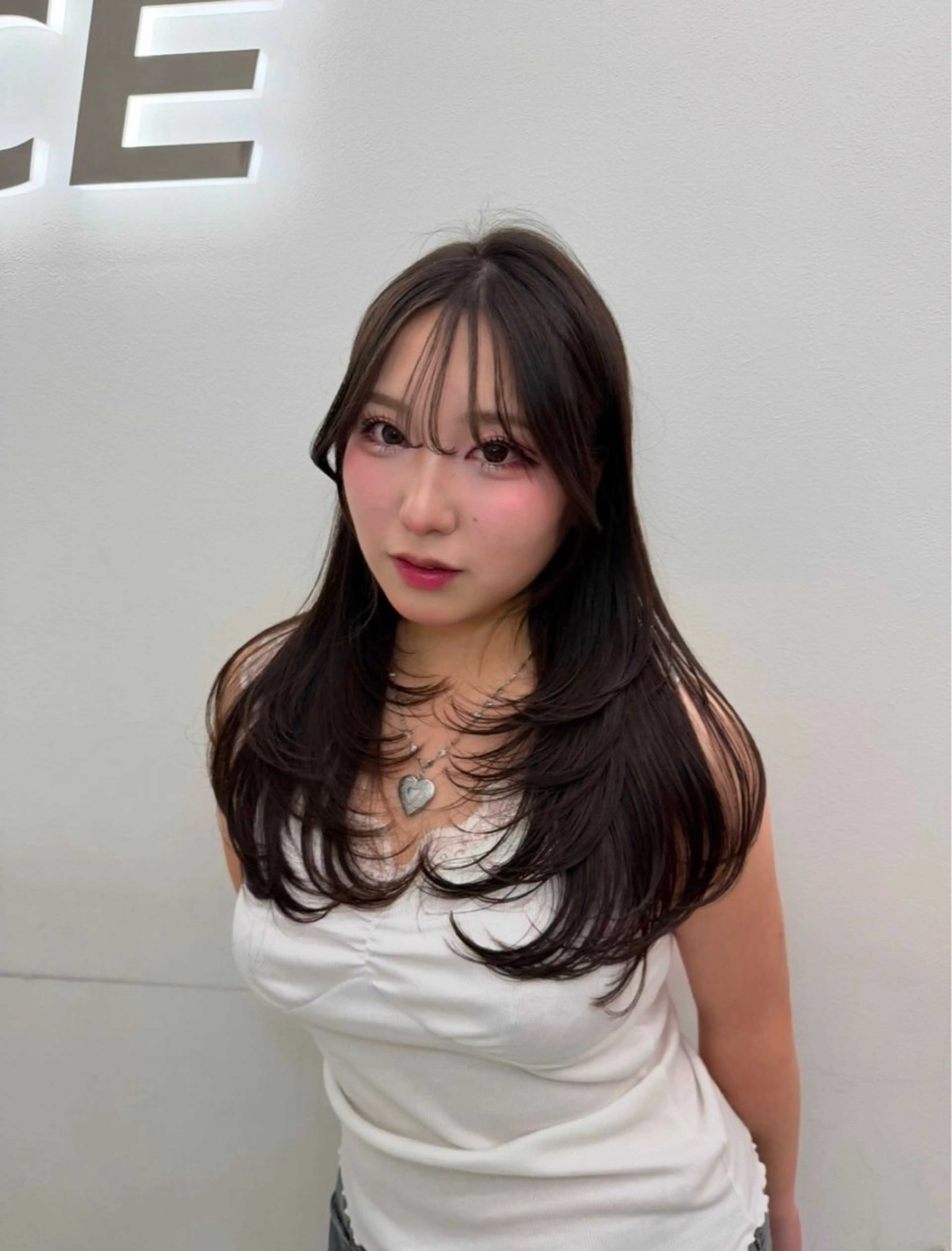 ロング カット 透ける透明感カラー 🤍anju🎀のヘアスタイル