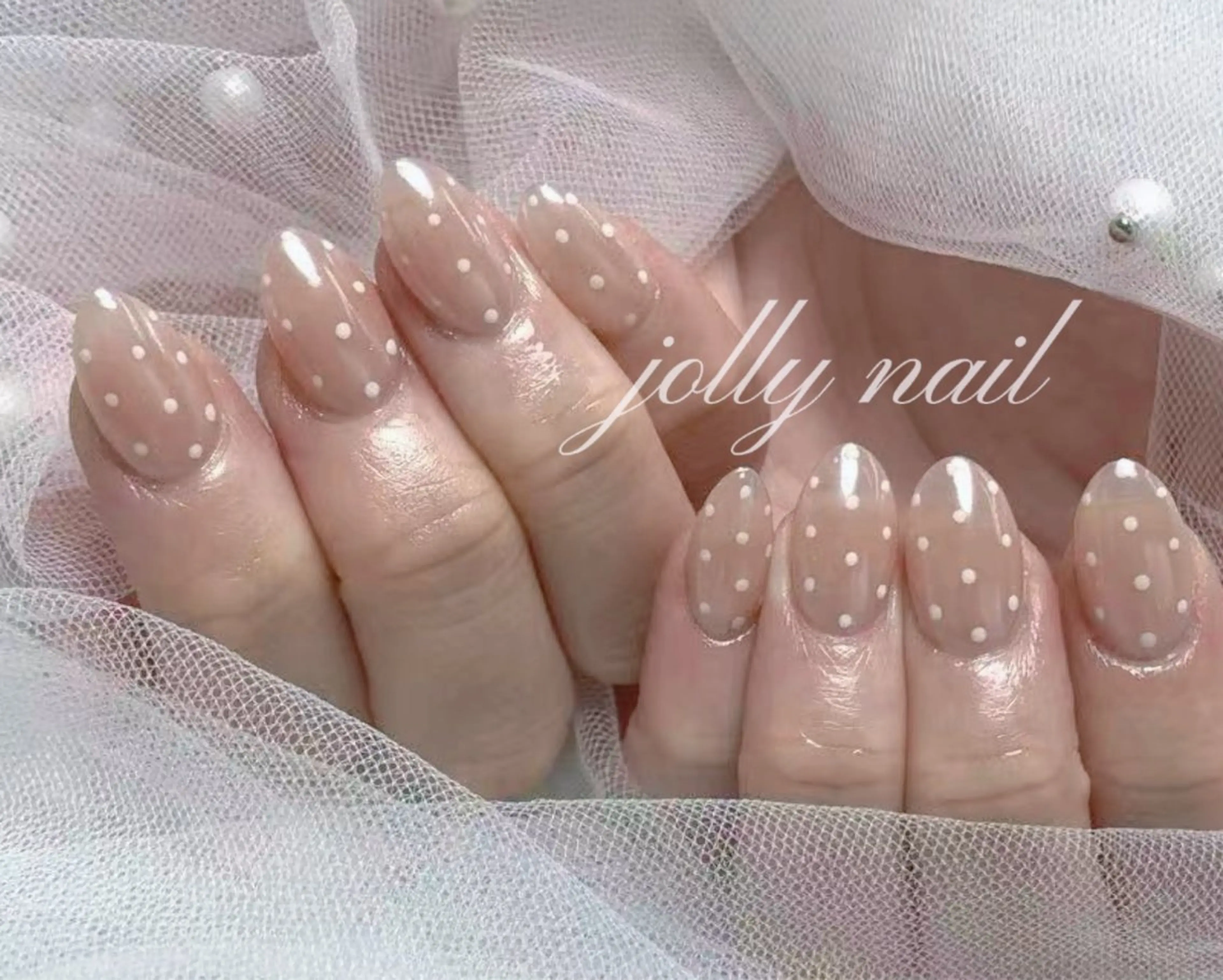 ネイル ハンドネイル Jolly チップ長さだしのネイルデザイン