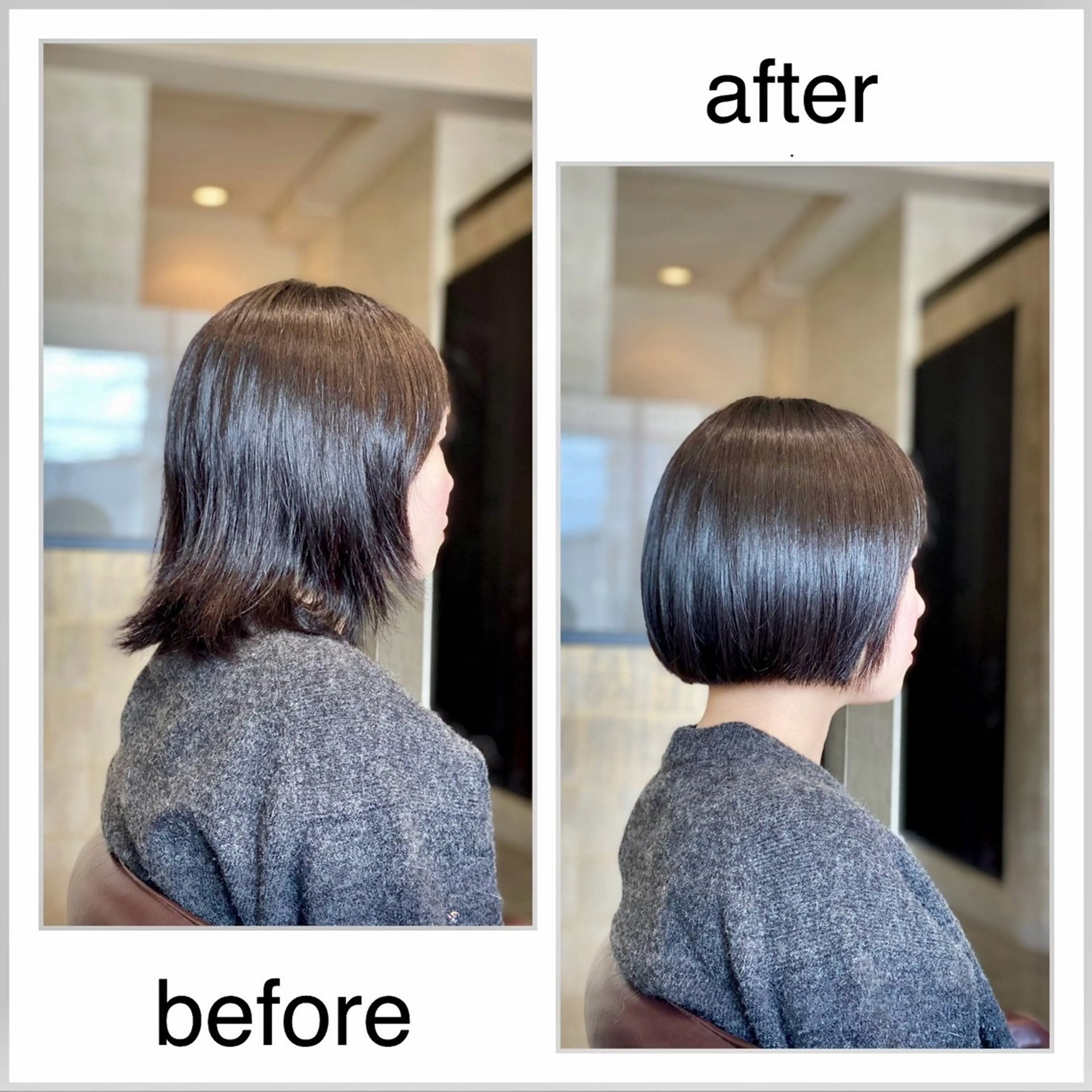 ミディアム ワンレンボブ ミディアムレイヤー ボブ 髪質改善 レイヤーカット カット トリートメント Hair Life LIB所属・宮城 将大のヘアスタイル