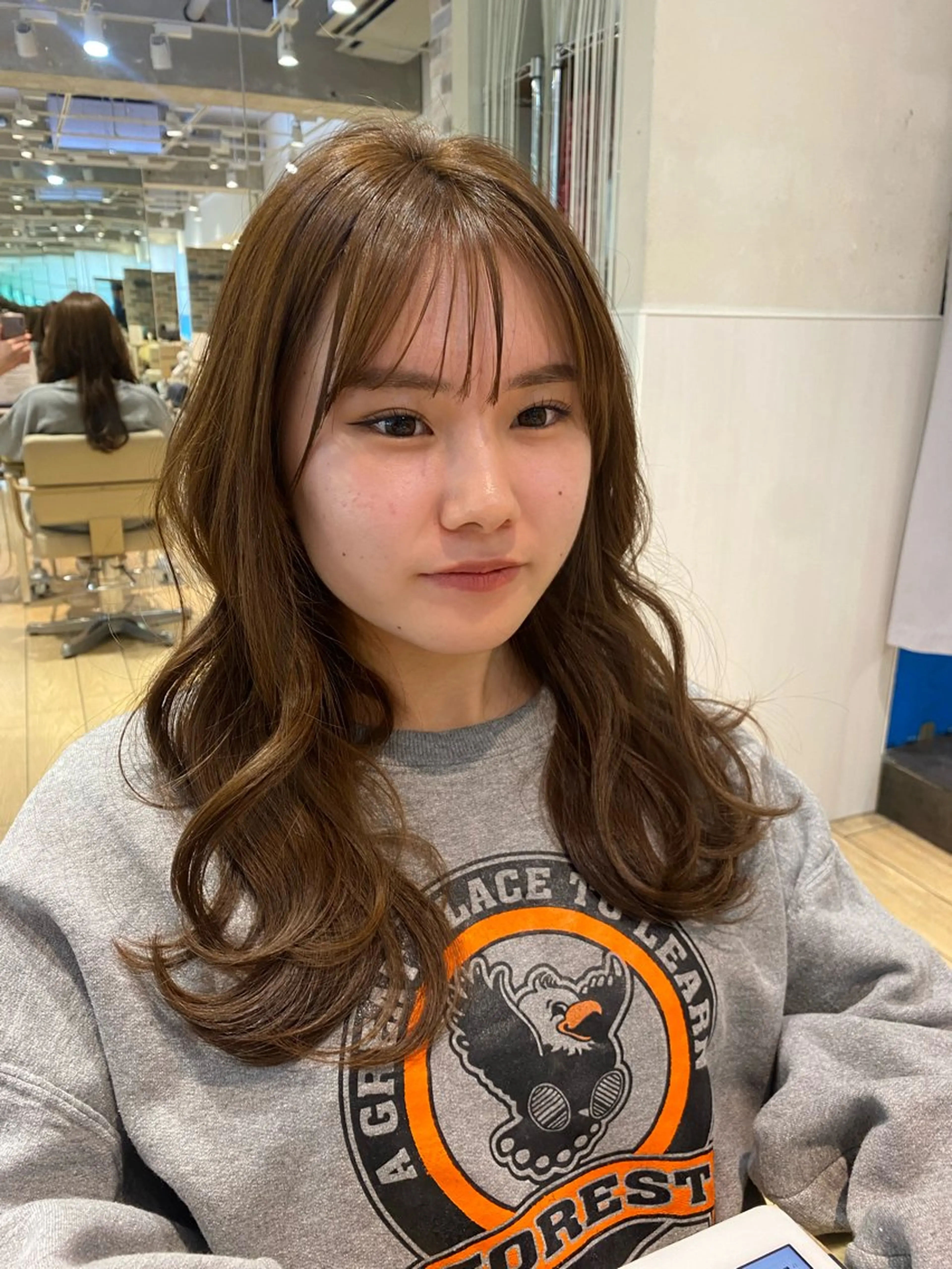 ミディアム カラー ヘアアレンジ ヘアカラー トリートメント RIHO/愛されモテ /透明感カラーのヘアスタイル