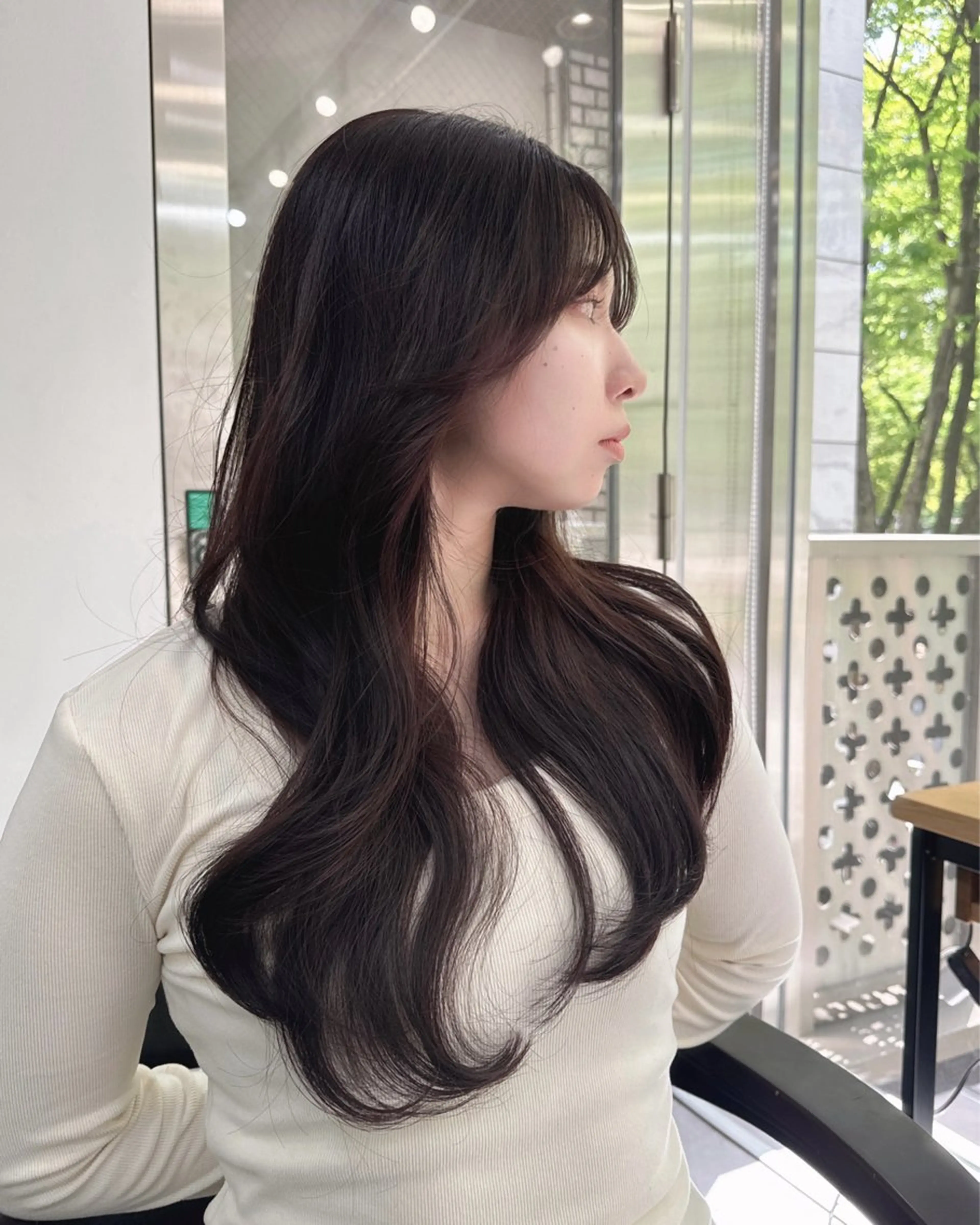 ロング のり🐼顔まわり/ 韓国/レイヤーカットのヘアスタイル