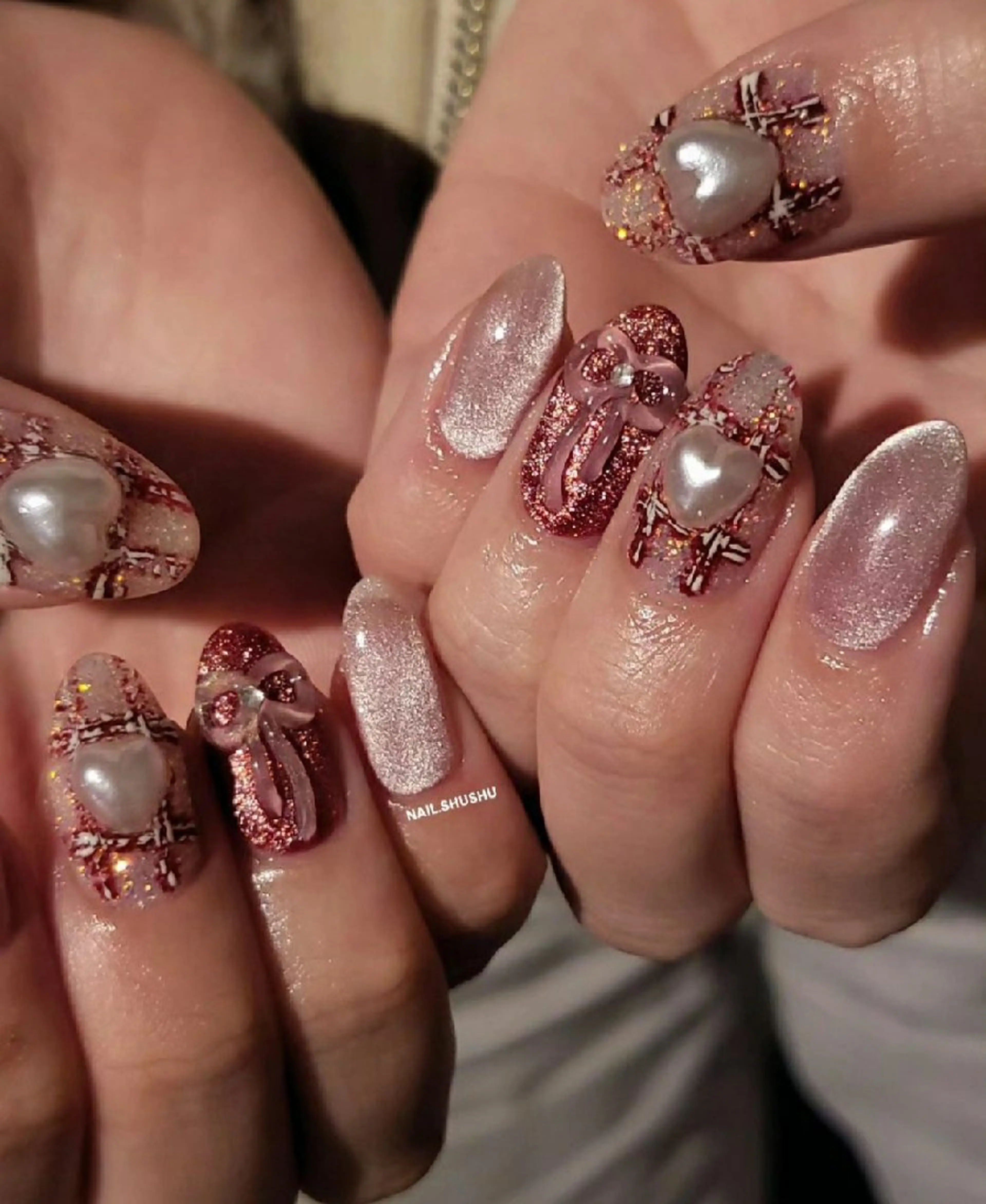 ネイル 持ち込み ニュアンスネイル ワンカラーネイル シンプルネイル 冬ネイル ハンドネイル 3dパーツ/流行り 👧shushu❤️のネイルデザイン