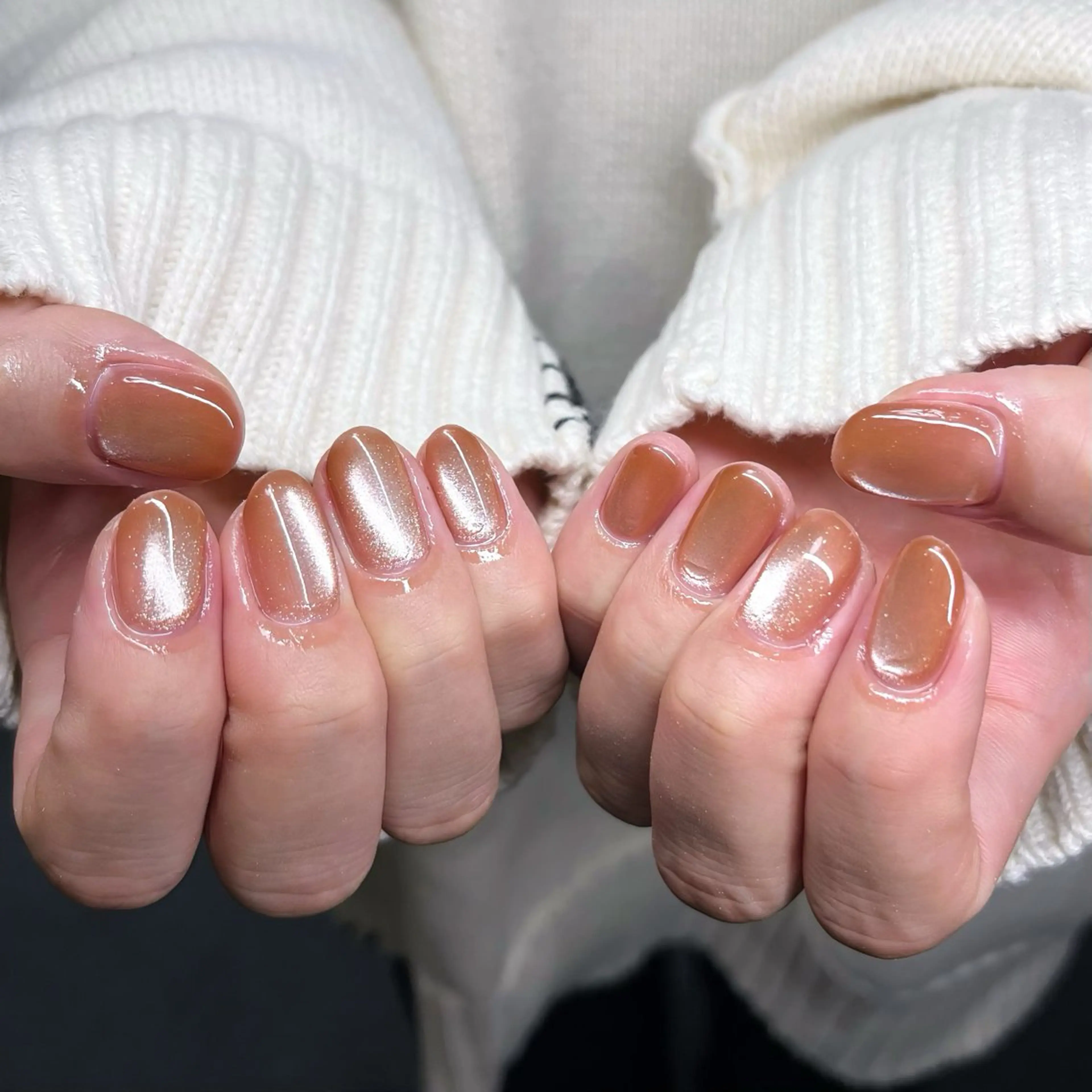 ネイル チークネイル 長さ出し ハート 水色 マグネットネイル ハンドネイル ハンドケア 🫧OPELIA NAIL渋谷🫧のネイルデザイン