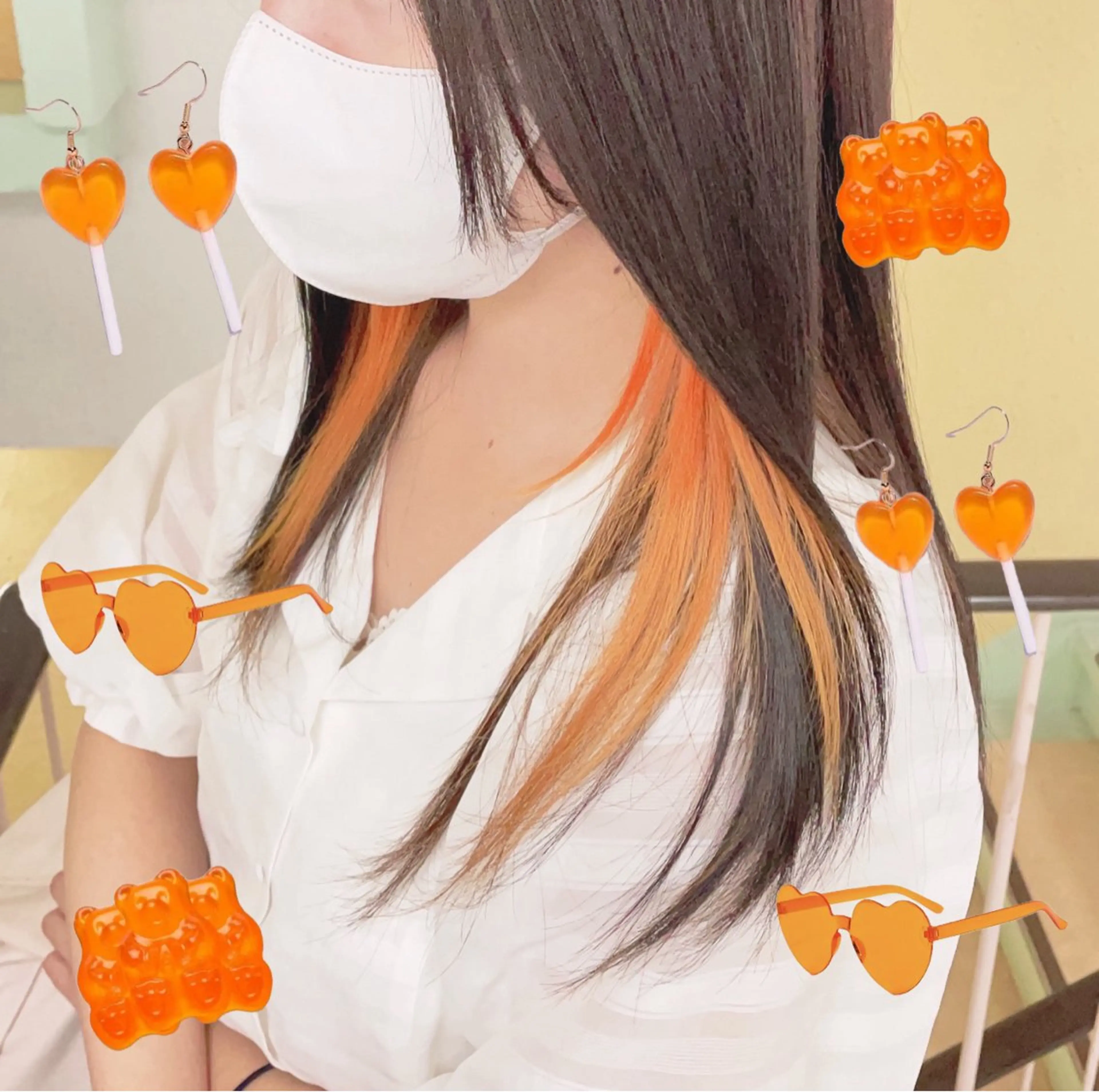 カラー ヘアカラー トリートメント 渋谷:インナーカラー ／🍒エリカ🍒のヘアスタイル