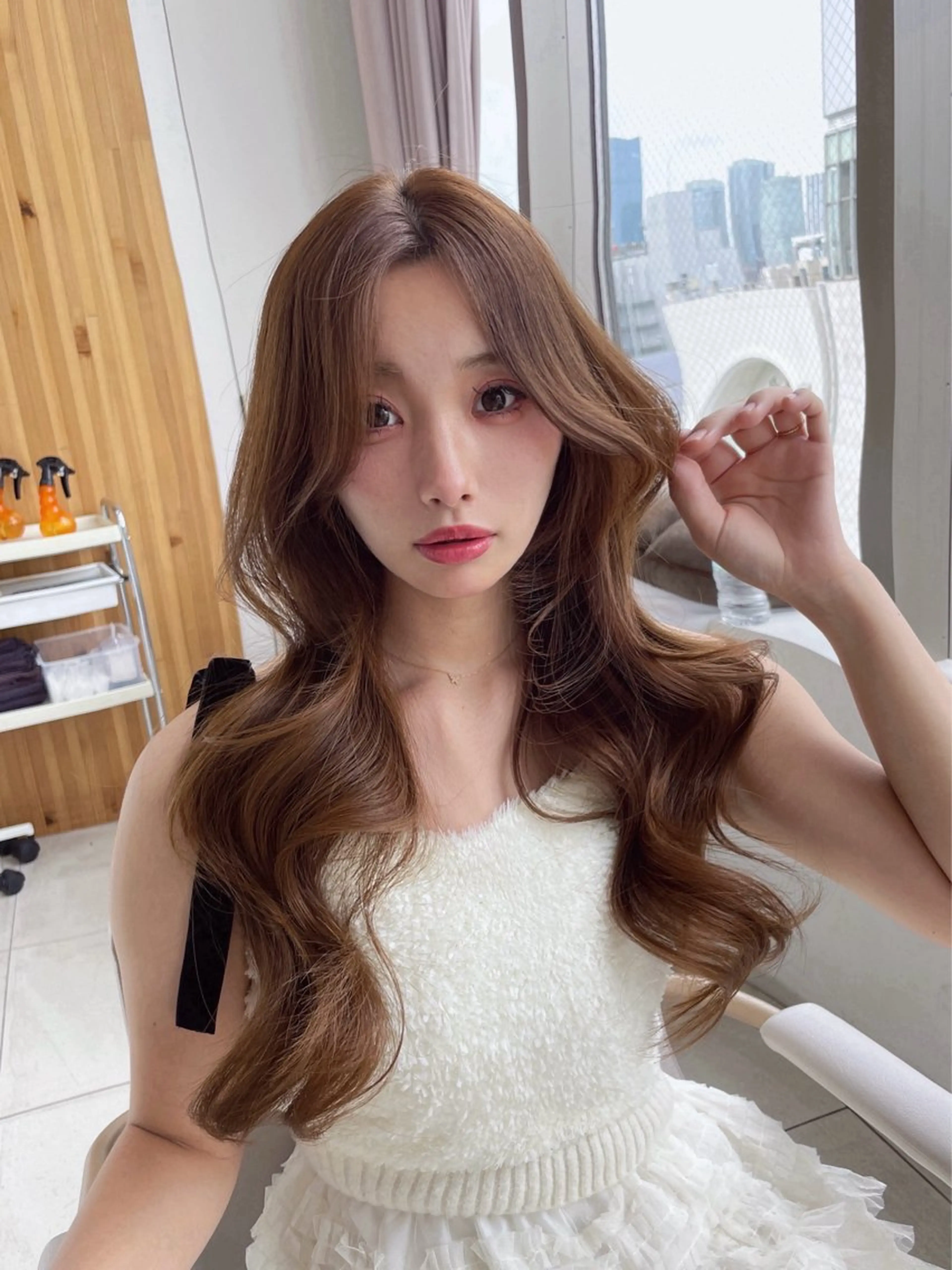 ロング カット ヘアカラー トリートメント 顔周り/透明感カラー /韓国ヘア/TAKUのヘアスタイル