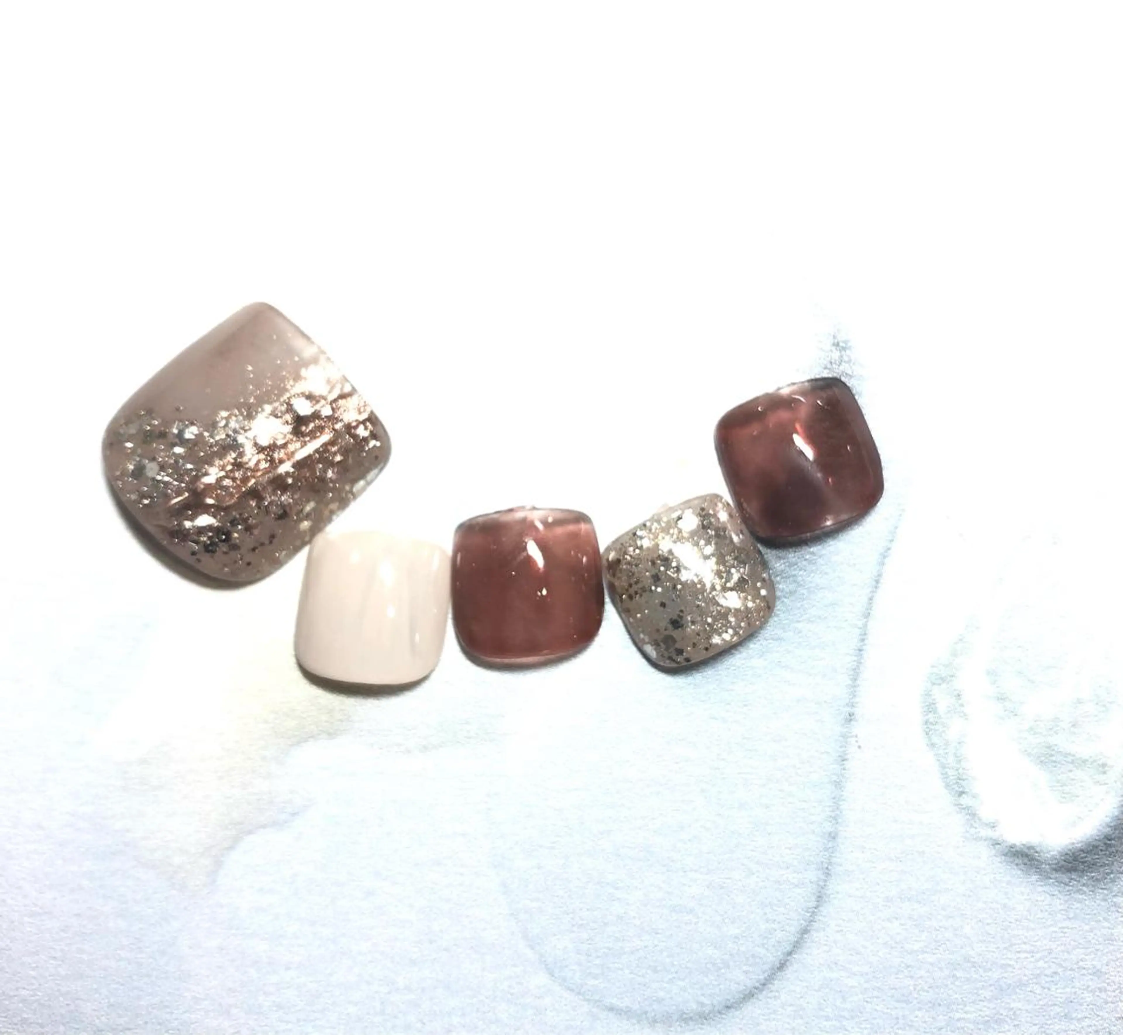 ネイル フットネイル ラメ(グリッター) ミラーネイル Ｈ3（エイチスリー）所属・H3 hitoのネイルデザイン