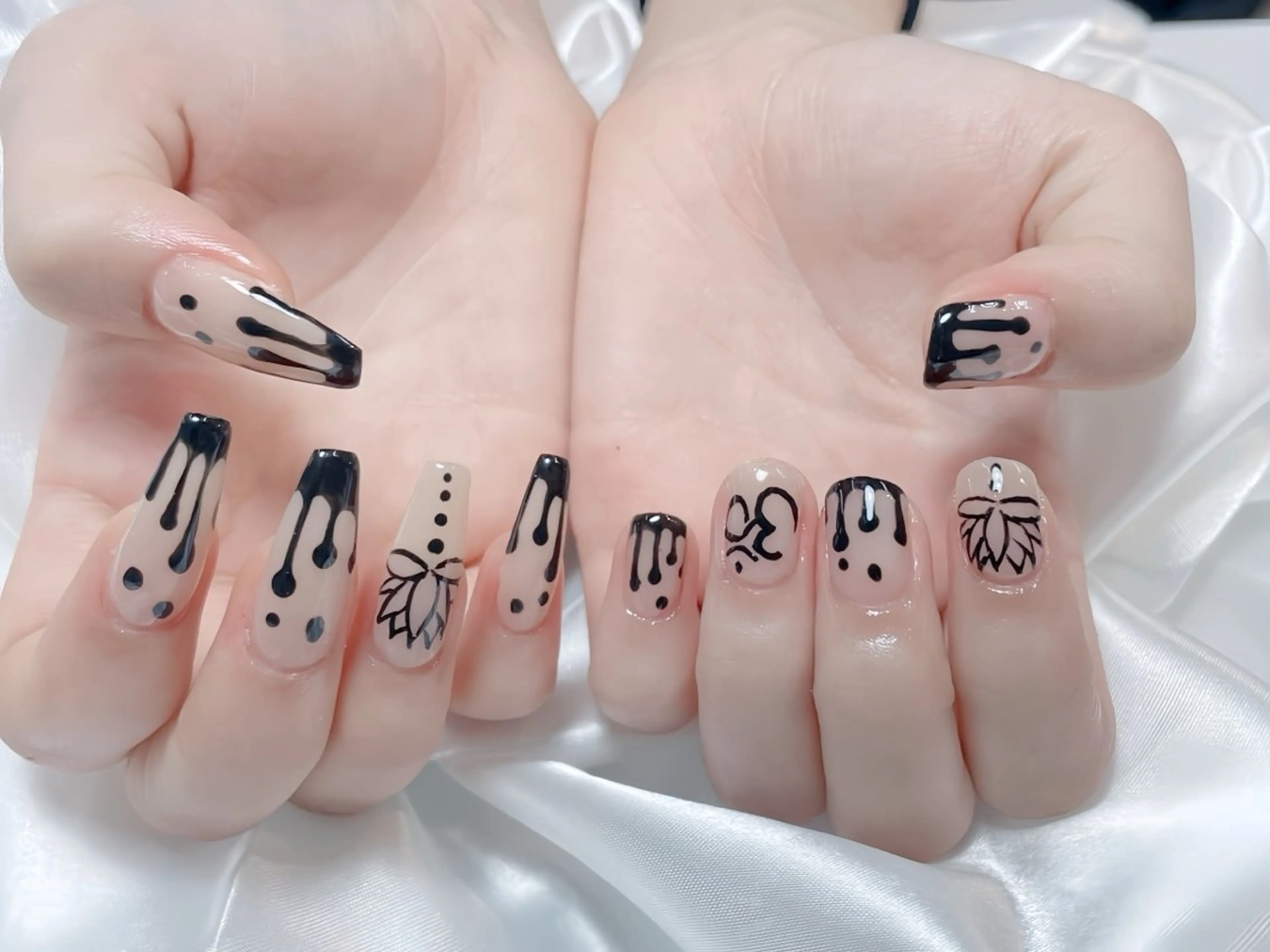 ネイル アートネイル ロングネイル ニュアンスネイル スカルプネイル ネイルチップ ハンドネイル Rin Nail 新大久保店のネイルデザイン