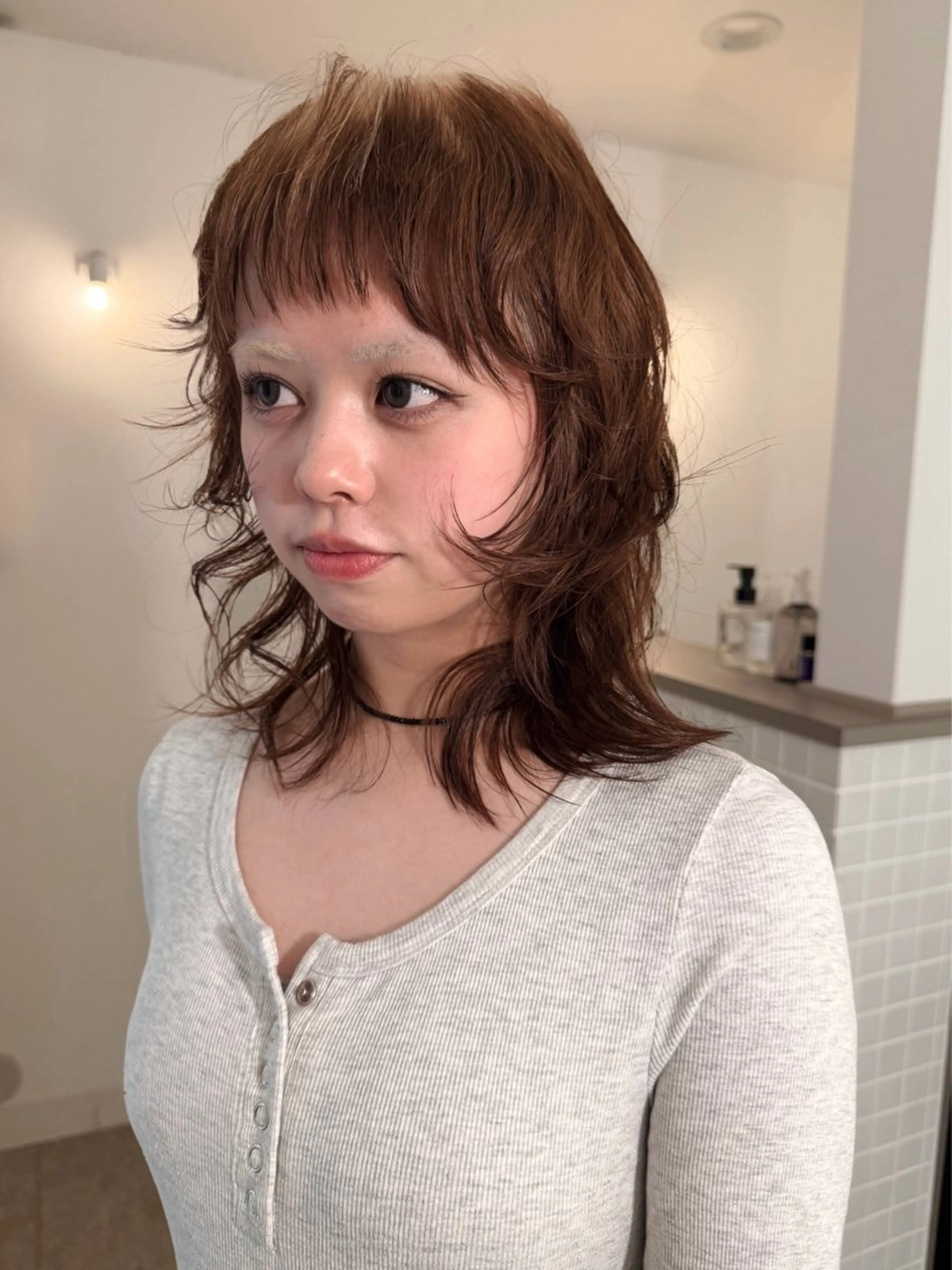 ミディアム カラー カット ヘアカラー トリートメント ブリーチ/レイヤー Kaito🐩/栄のヘアスタイル