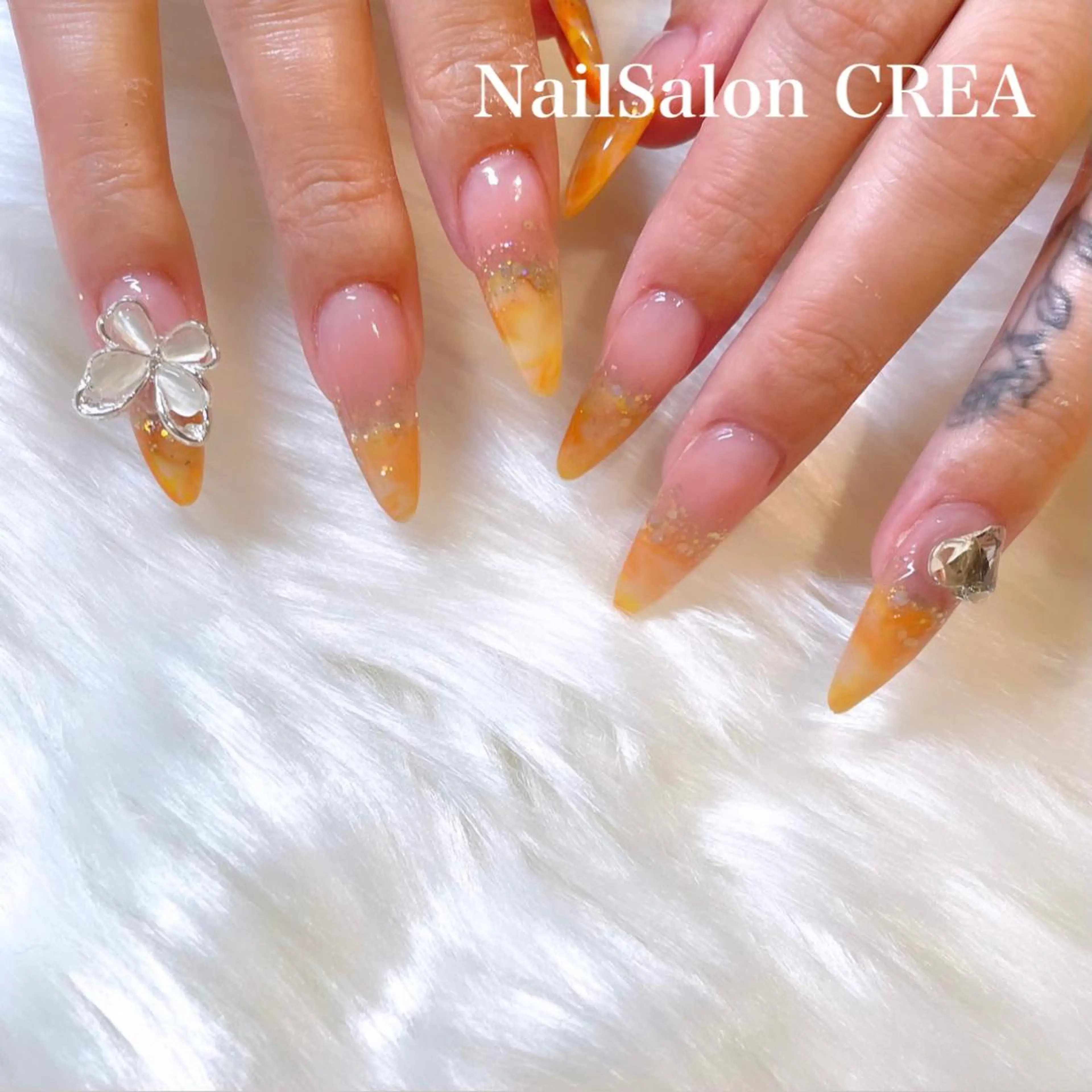 ネイル 大理石ネイル(マーブル) ハンドネイル NailSalon CREAのネイルデザイン
