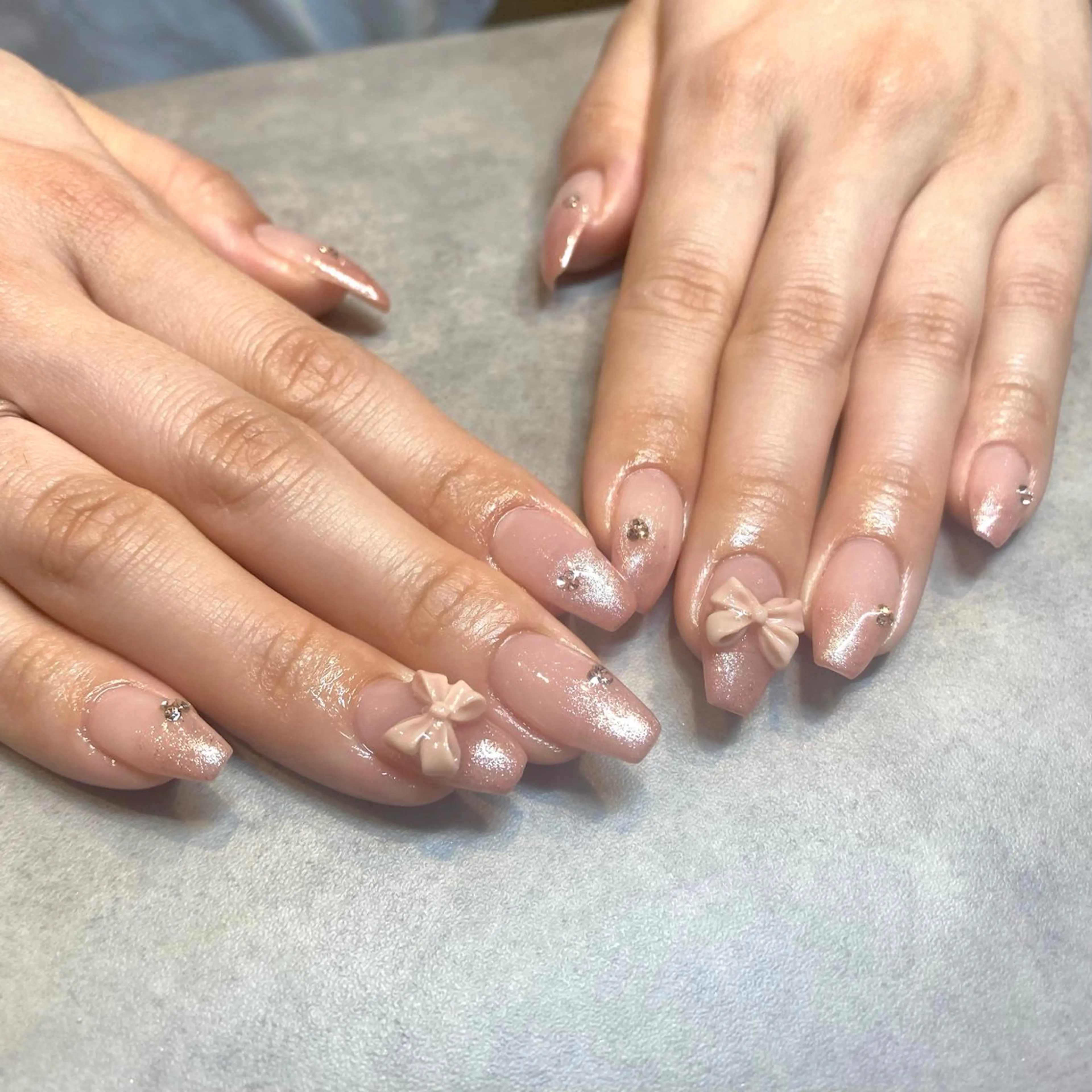 ネイル リボン ハンドネイル MAHO W 【深江橋店】のネイルデザイン