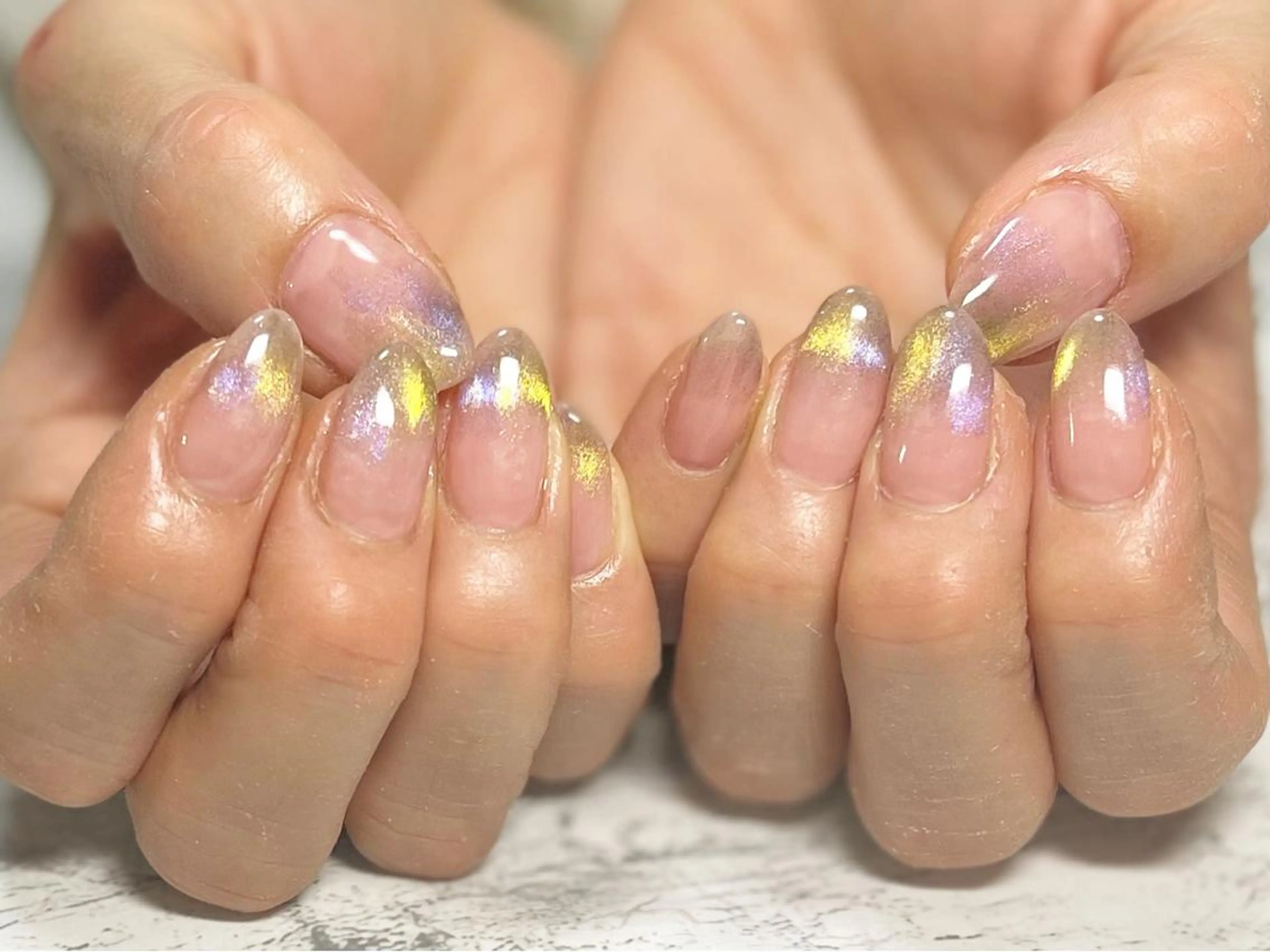 ネイル フットネイル マグネットネイル ニュアンスネイル シンプルネイル 春ネイル ネイル フフラ所属・nail fufla ♡yamane♡のネイルデザイン