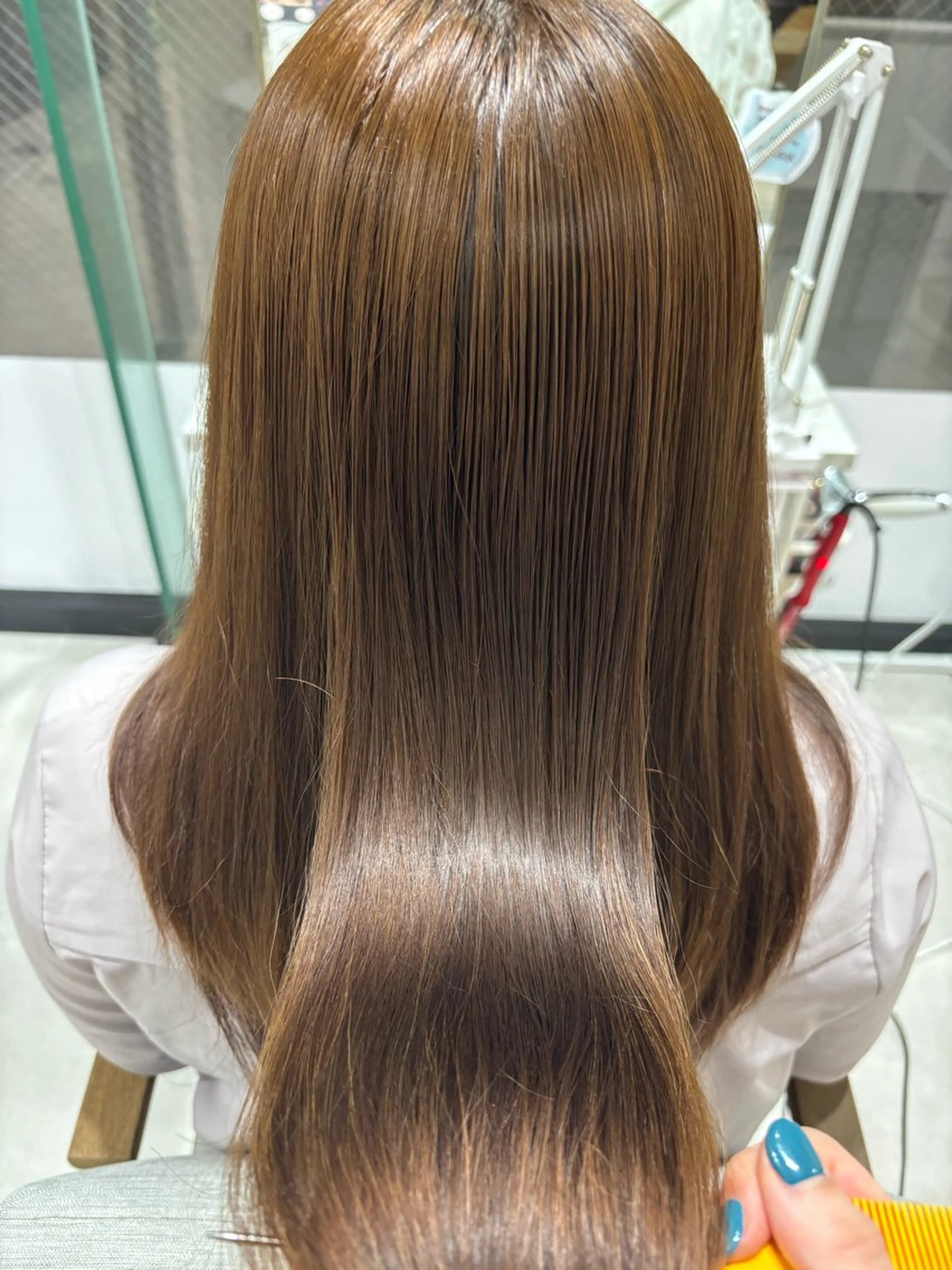 ロング カラー ハイライトカラー ハイライト 髪質改善 縮毛矯正 トリートメント UNJOUR.上荒田店所属・髪質改善アンジュール かほのヘアスタイル