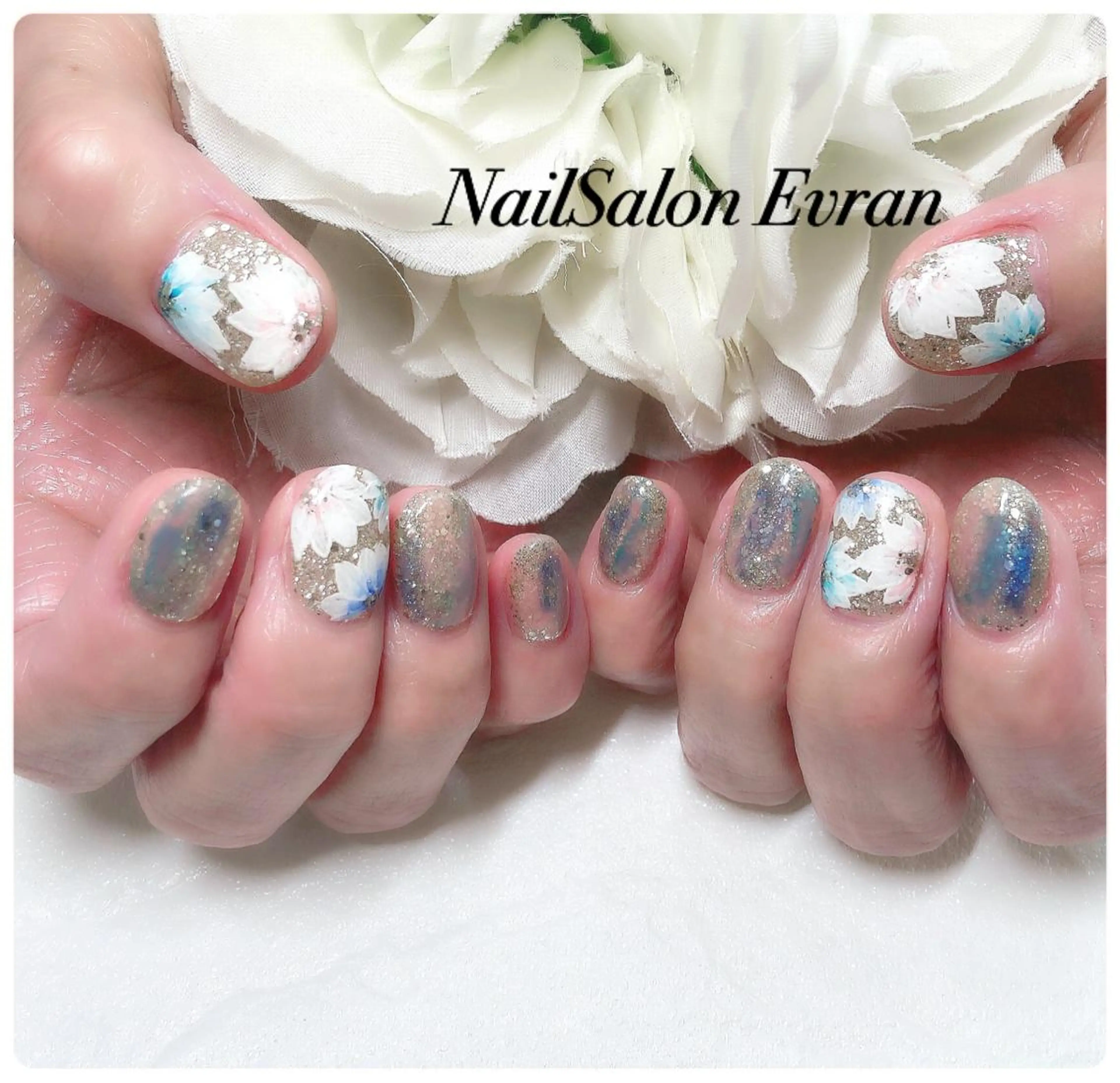 ネイル アートネイル フラワーネイル Nail salon Evranのネイルデザイン
