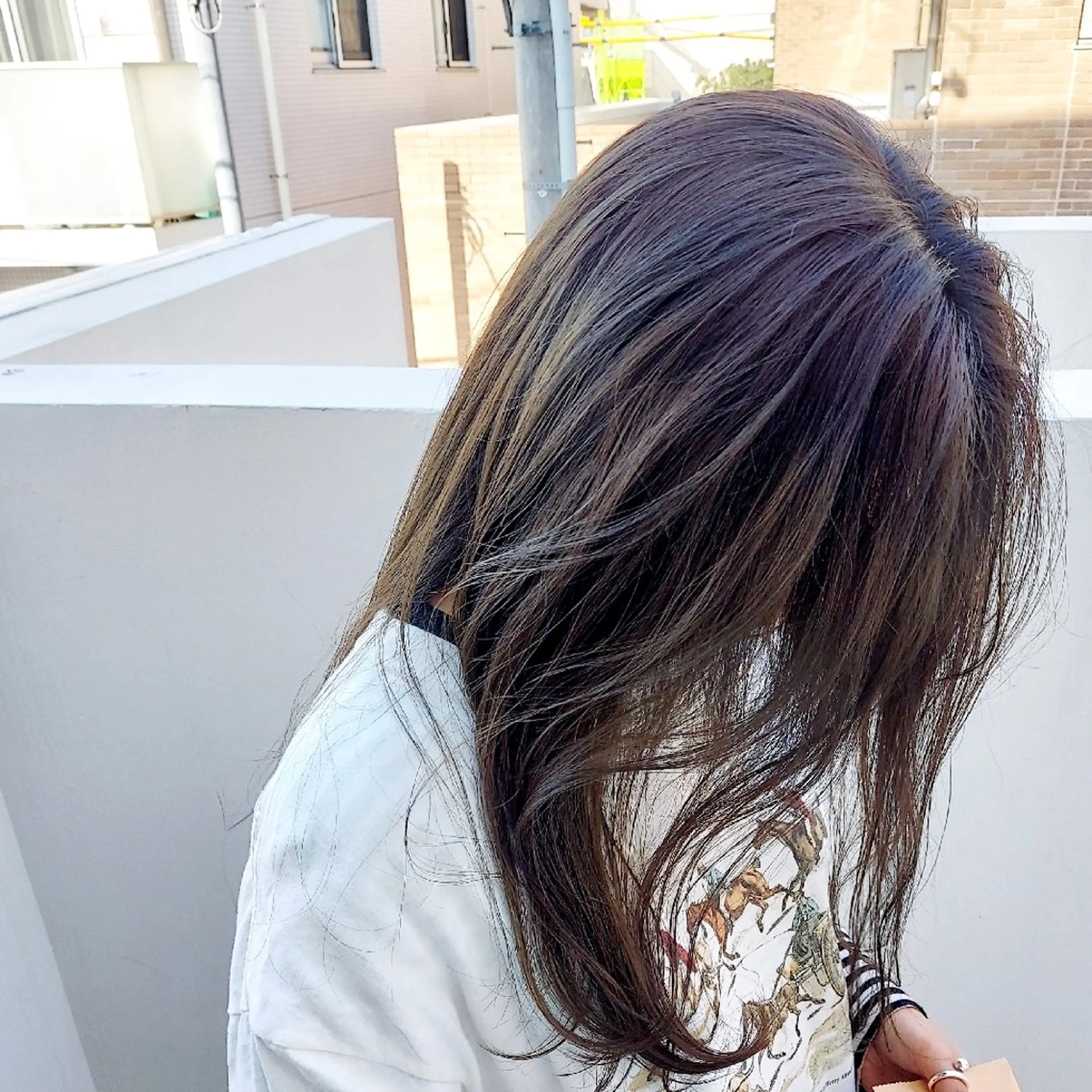 ロング カラー オリーブカラー オレンジ 樋口 千尋のヘアスタイル