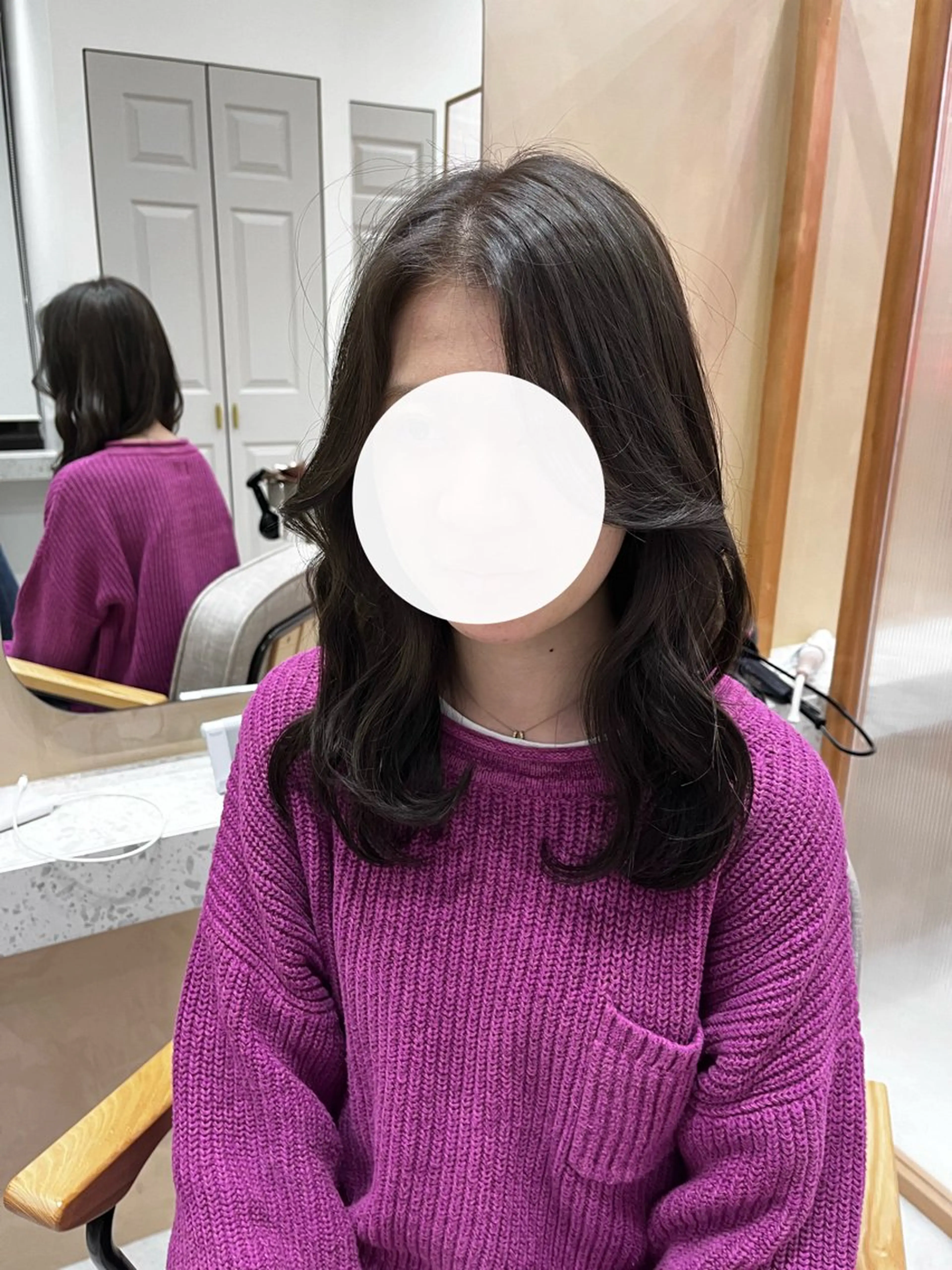 ミディアム カラー ヘアアレンジ 🥀暖色韓国ヘア💕 保科侑花のヘアスタイル