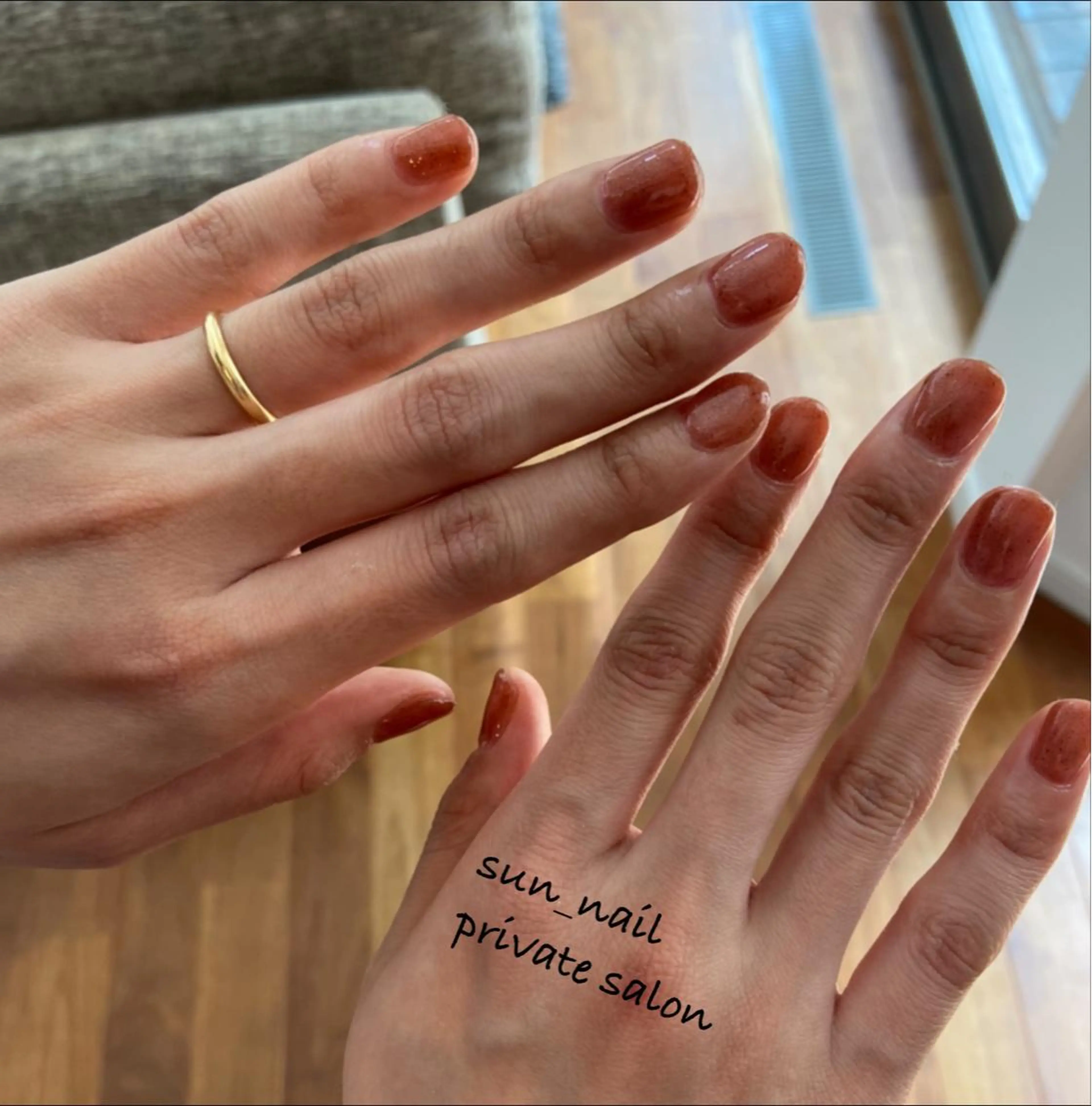 ネイル アートネイル ブラウン ジェルネイル ワンカラーネイル シンプルネイル . unffのネイルデザイン