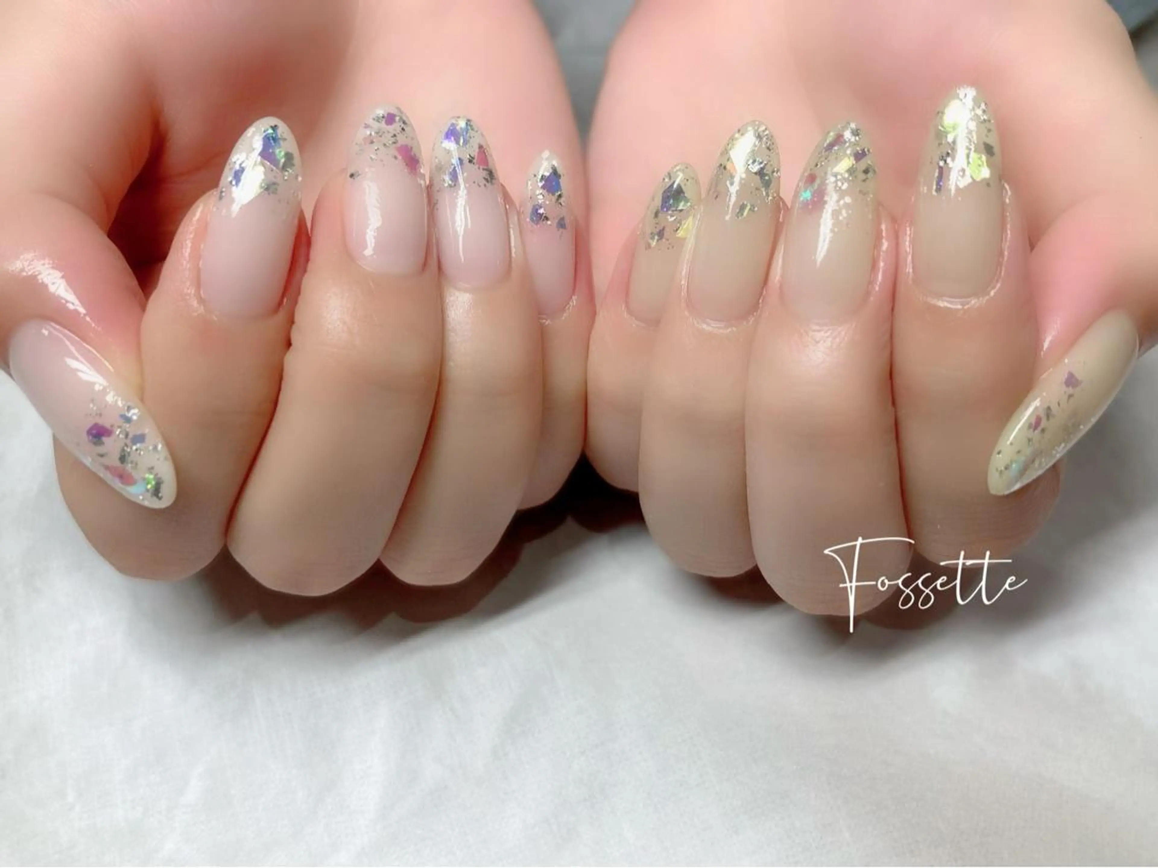 ネイル オーロラネイル キラキラネイル nailsalon Fossetteのネイルデザイン