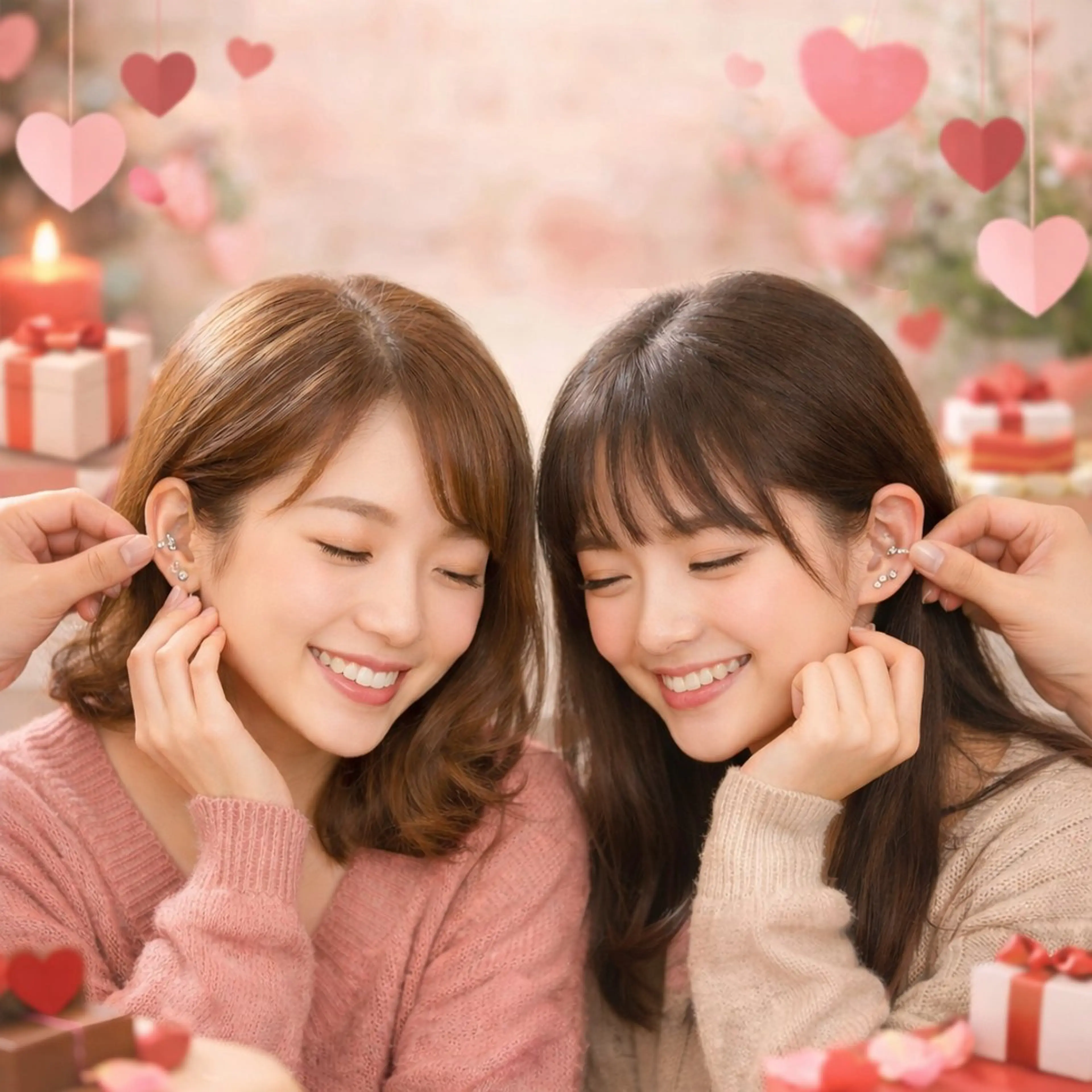 ２月限定💝ペア割　一緒に耳つぼ♡両耳10〜12粒　お二人で5,000円♥の写真