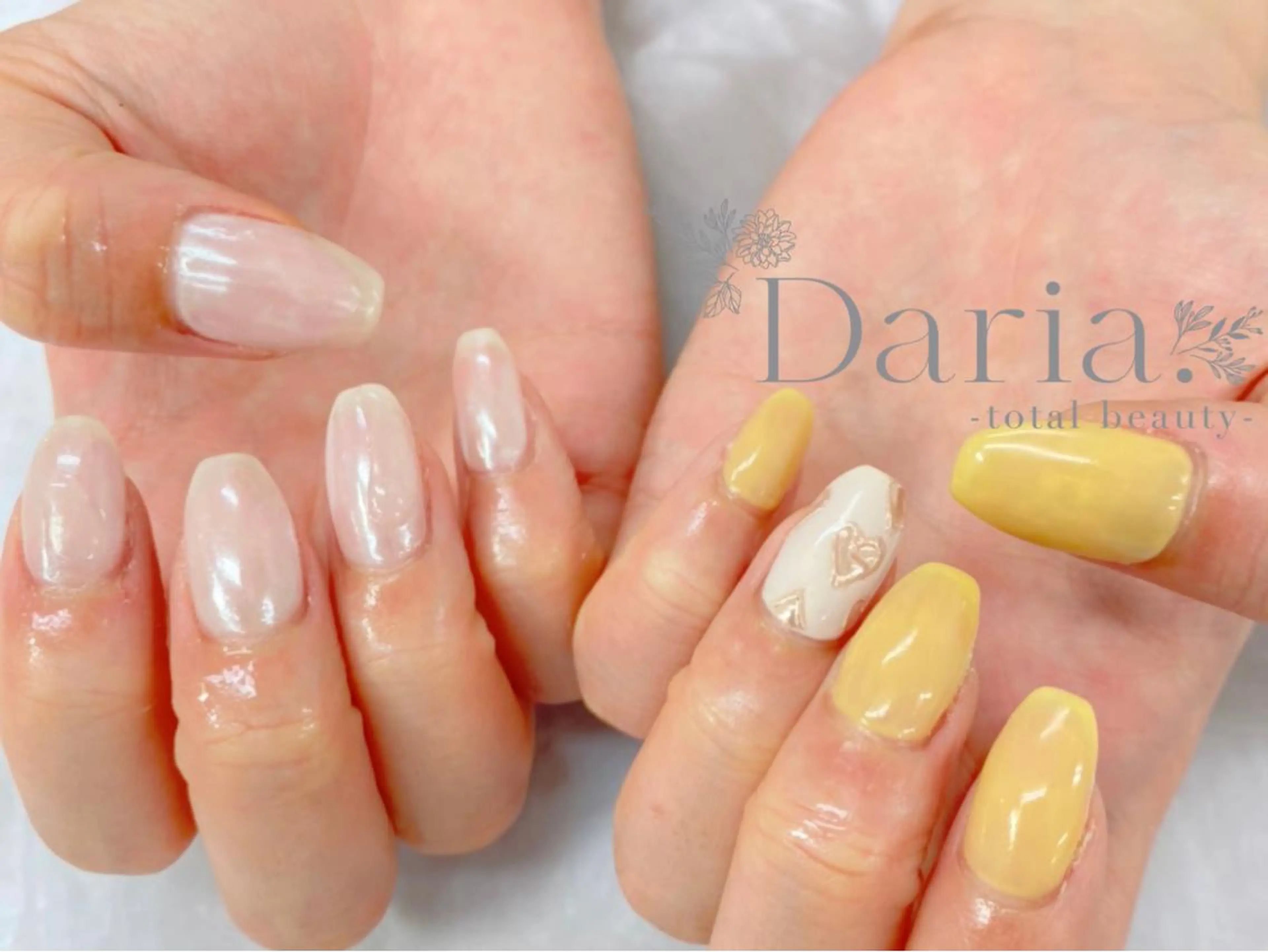 ネイル ジェルネイル ハート ミラーネイル ニュアンスネイル ワンカラーネイル Daria. nailのマツエク・マツパデザイン
