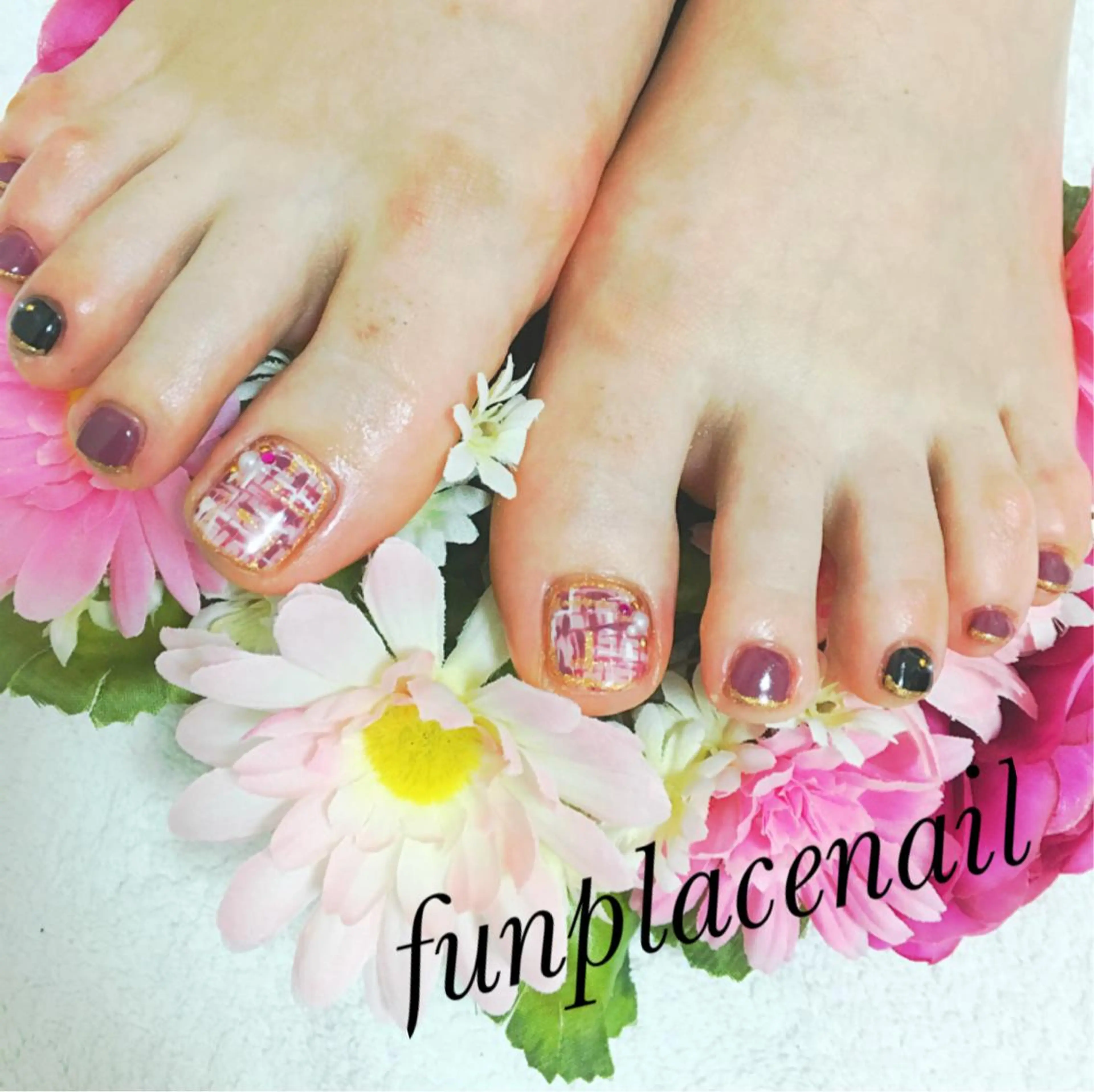 ショート ミディアム セミロング ロング カラー パーマ ヘアアレンジ メンズ キッズ ネイル まつエク アートネイル フットネイル nail salon＆school felice所属・フェリーチェ瑞江店 新山のネイルデザイン