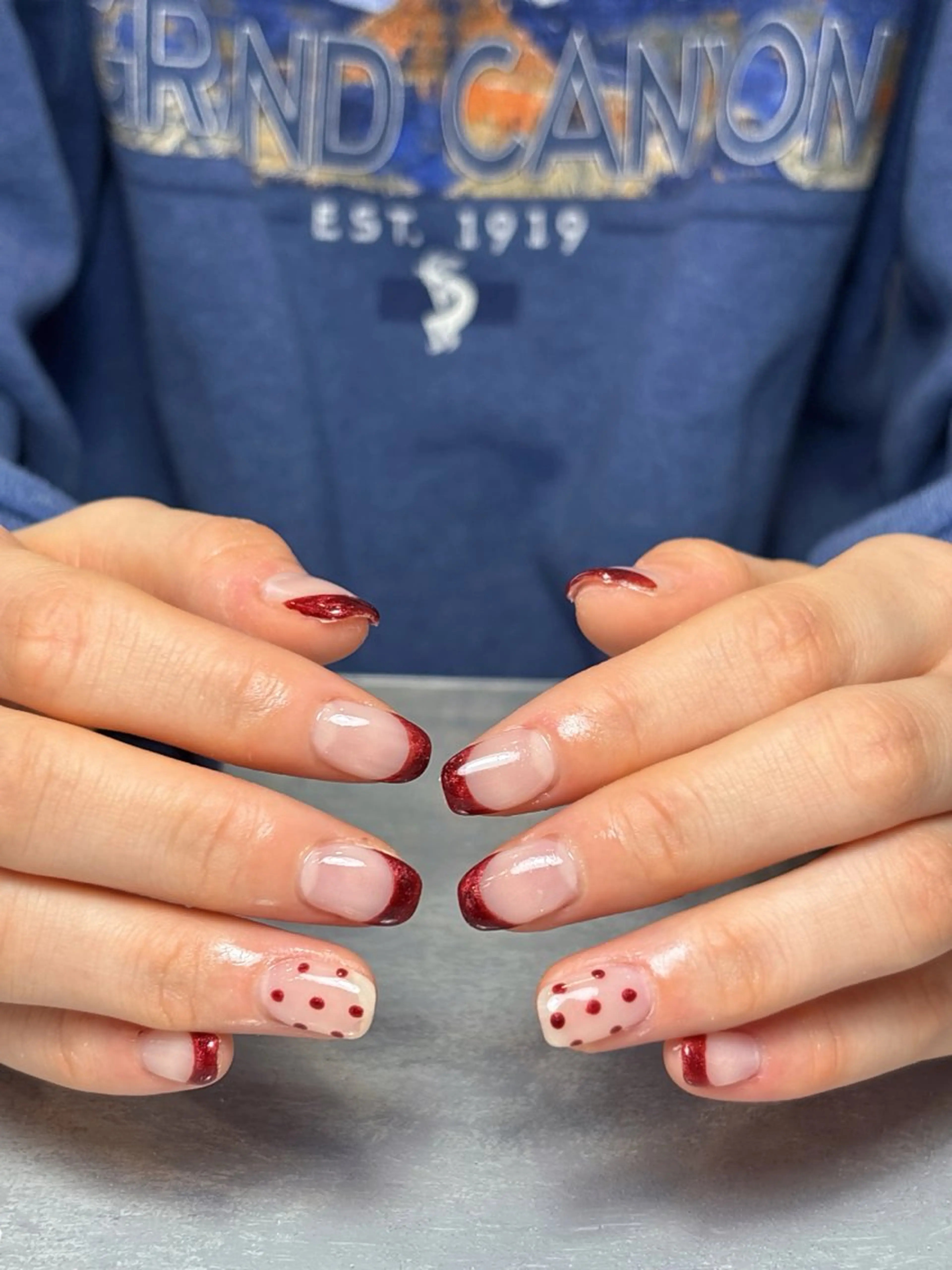 ネイル フレンチネイル 冬ネイル クリスマス 鈴木 誉のネイルデザイン