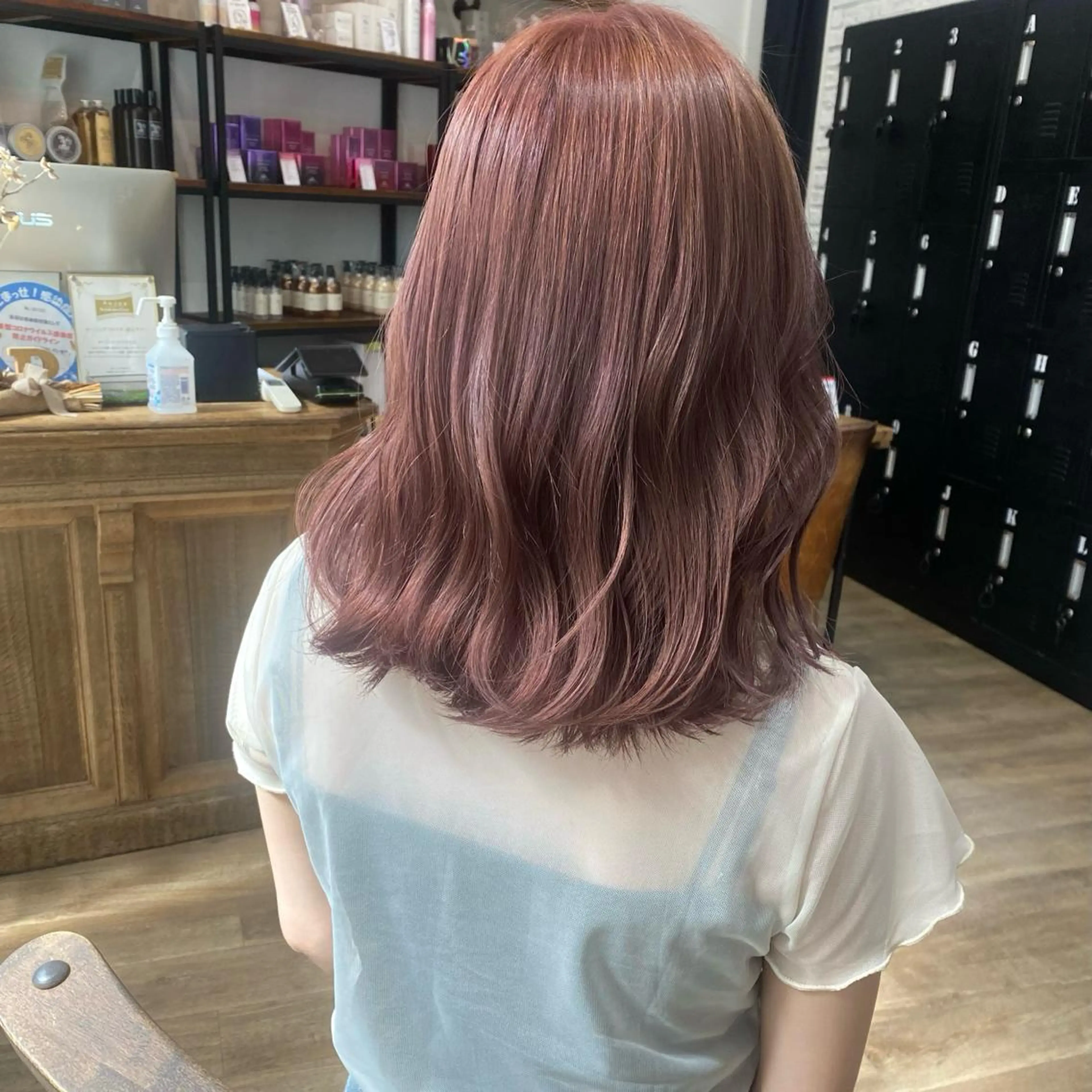 ミディアム カラー ヘアアレンジ ブリーチ ヘアカラー トリートメント あおい 🍒暖色カラーのヘアスタイル