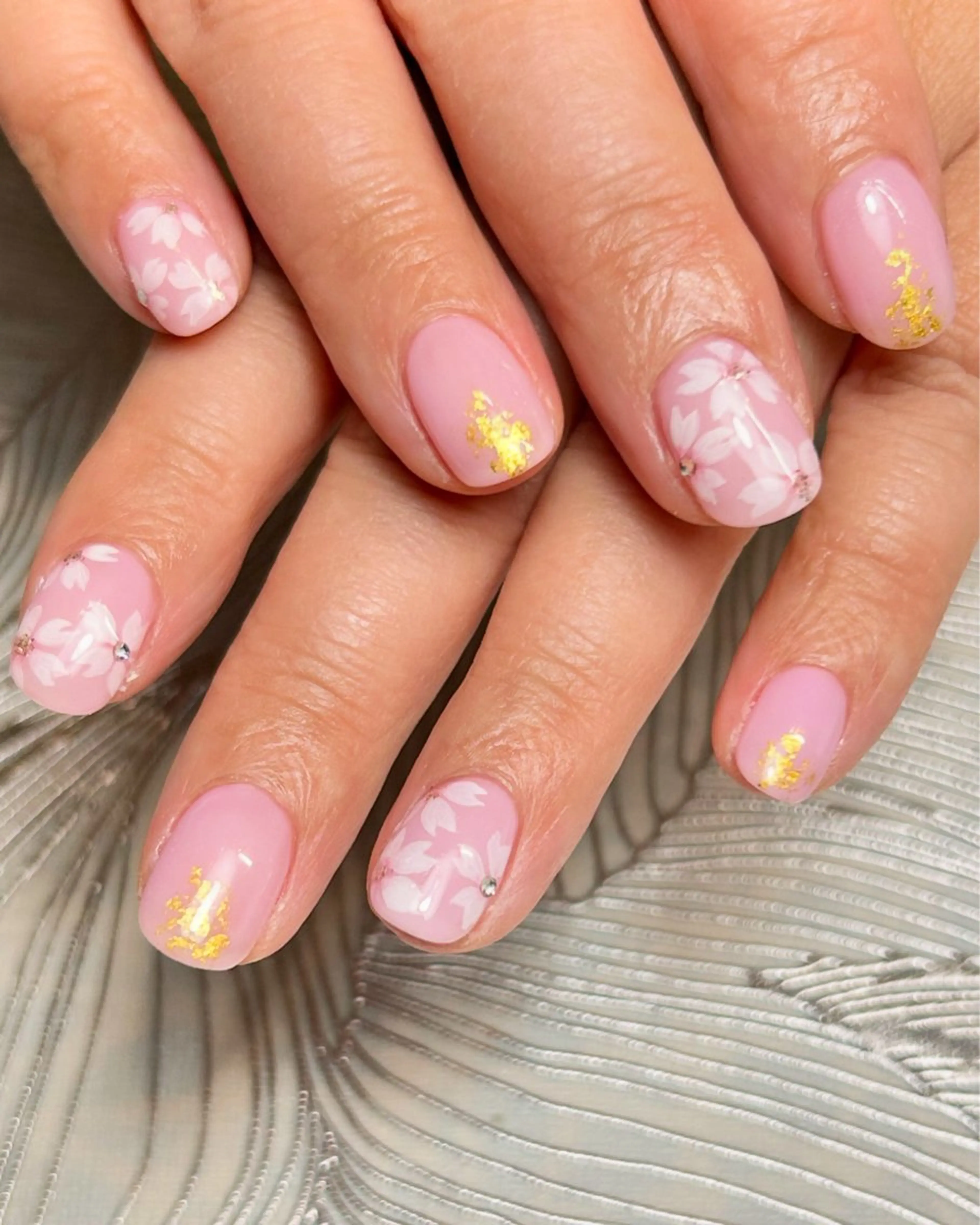 ネイル アートネイル 桜ネイル ロングネイル オフィスネイル ピンク プライベートサロン マニフィークのネイルデザイン