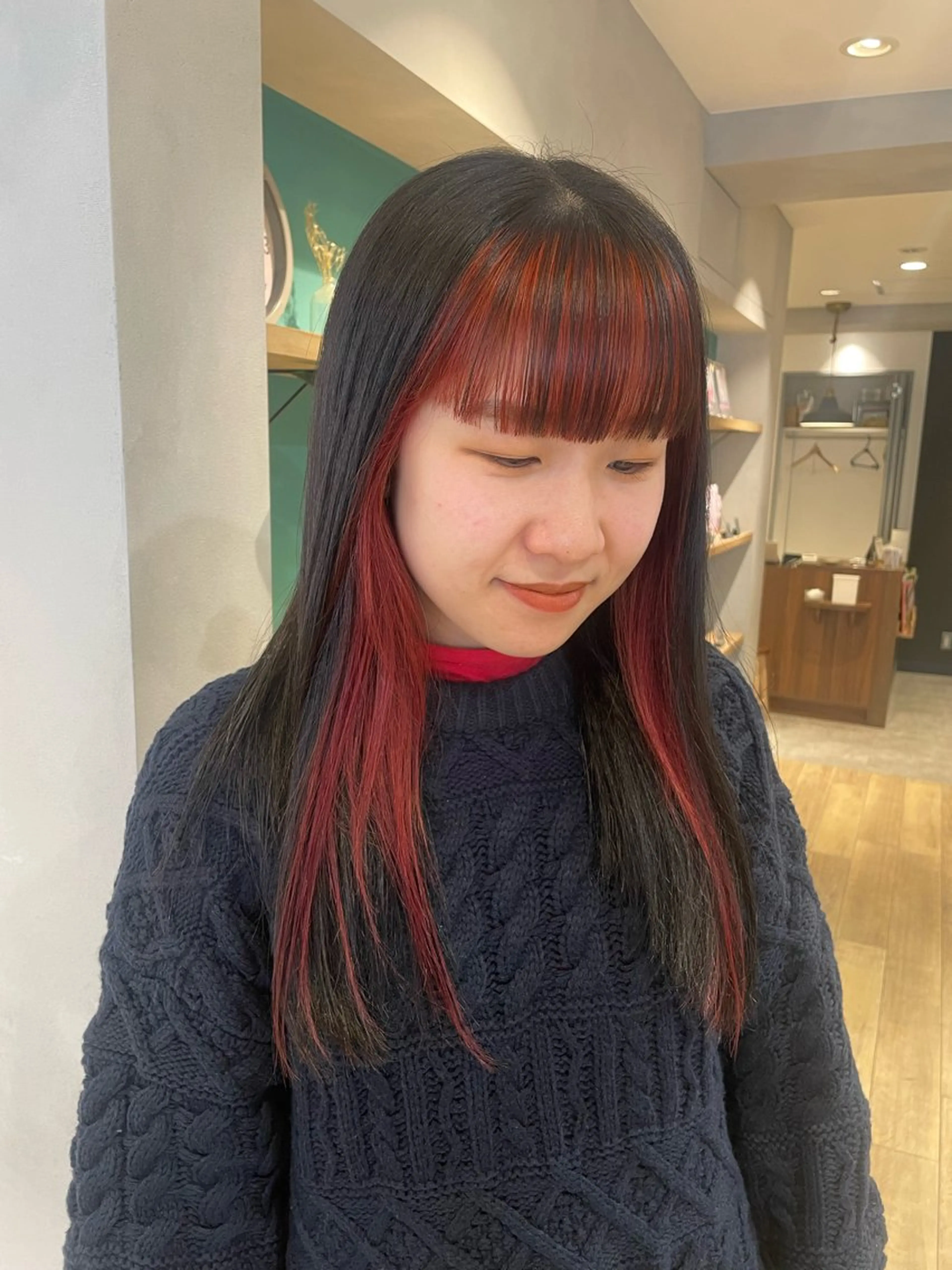 ロング カラー ヘアカラー トリートメント mei|顔まわり ×透明感カラーのヘアスタイル