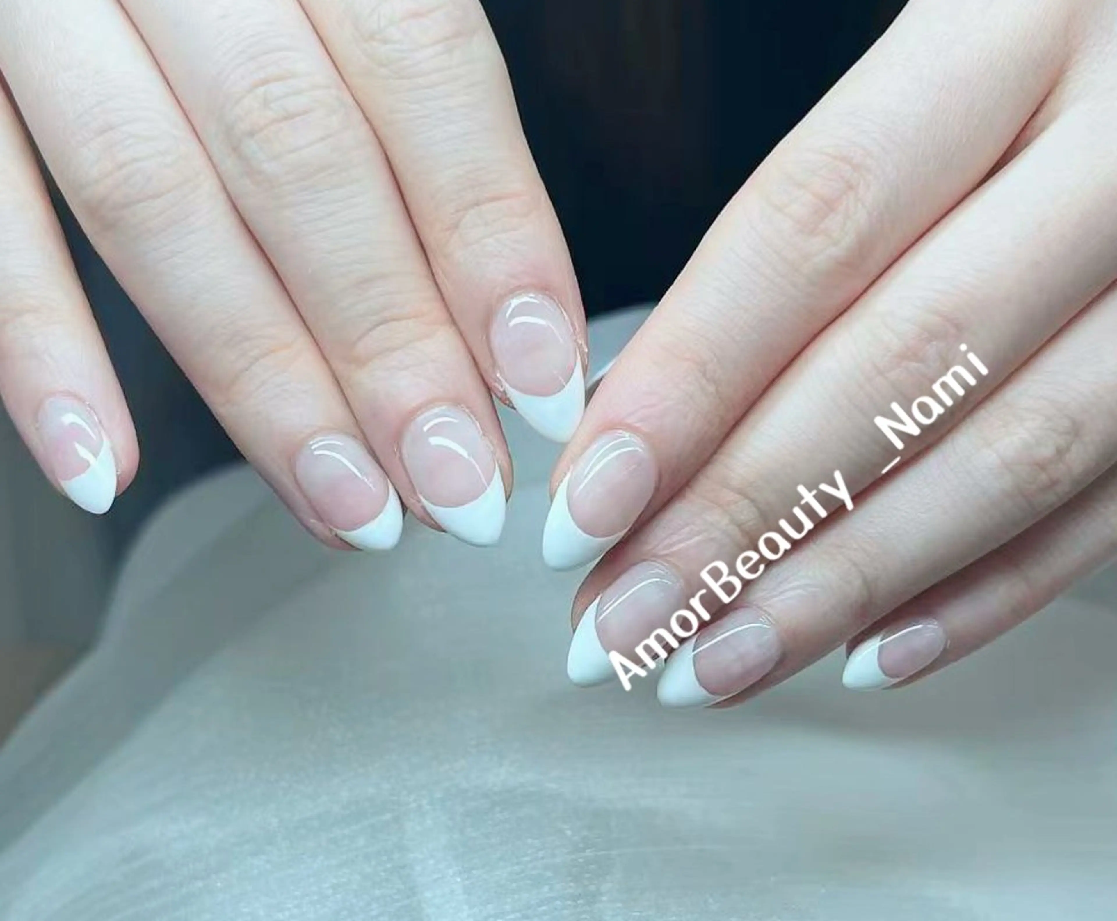 ネイル ハンドネイル Kaka_ パラジェル、長さだしのネイルデザイン