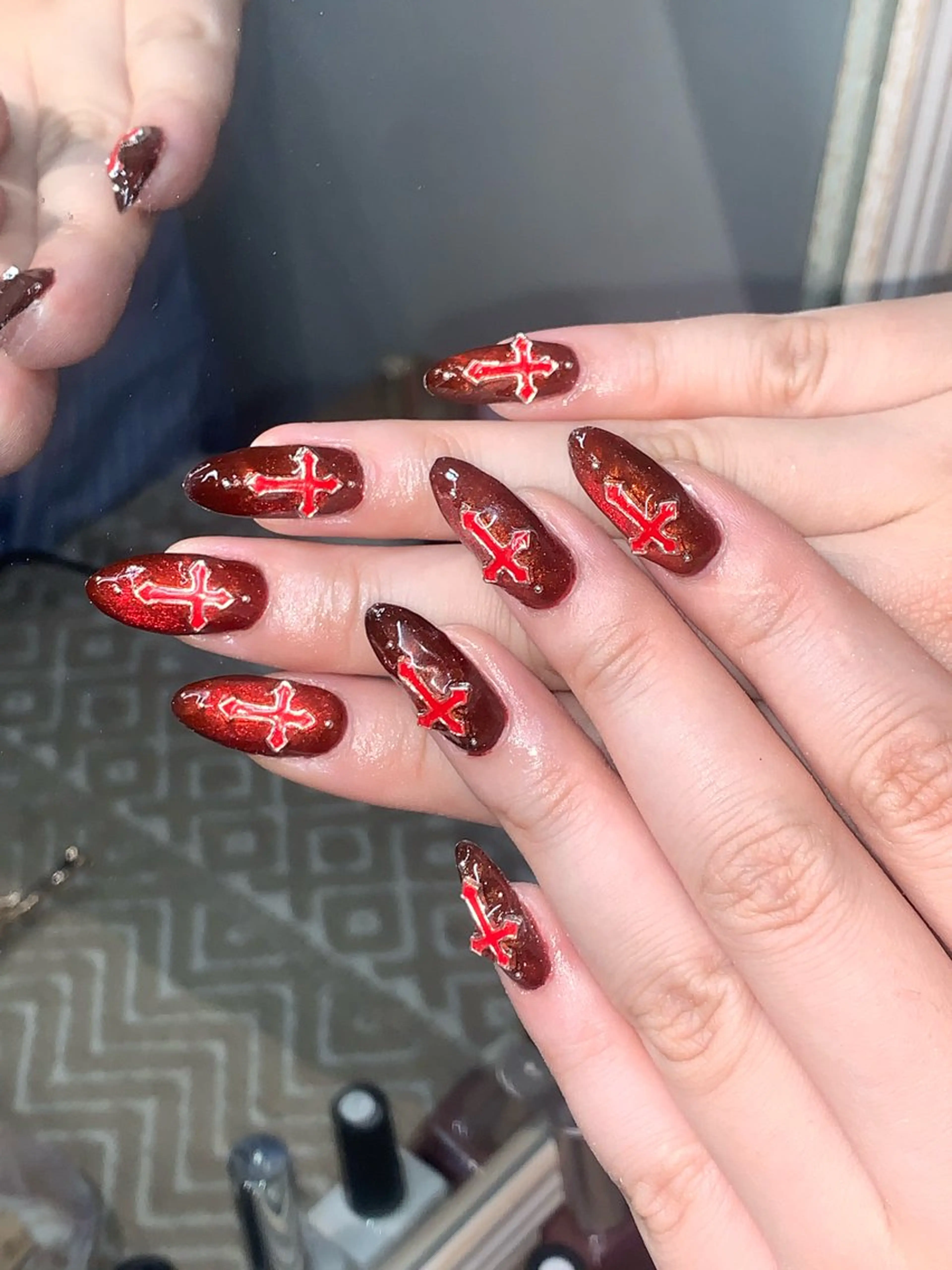 ネイル ハンドネイル NES NAIL所属・さゆり￤推しキャラ ￤ロングネイル🩷のネイルデザイン