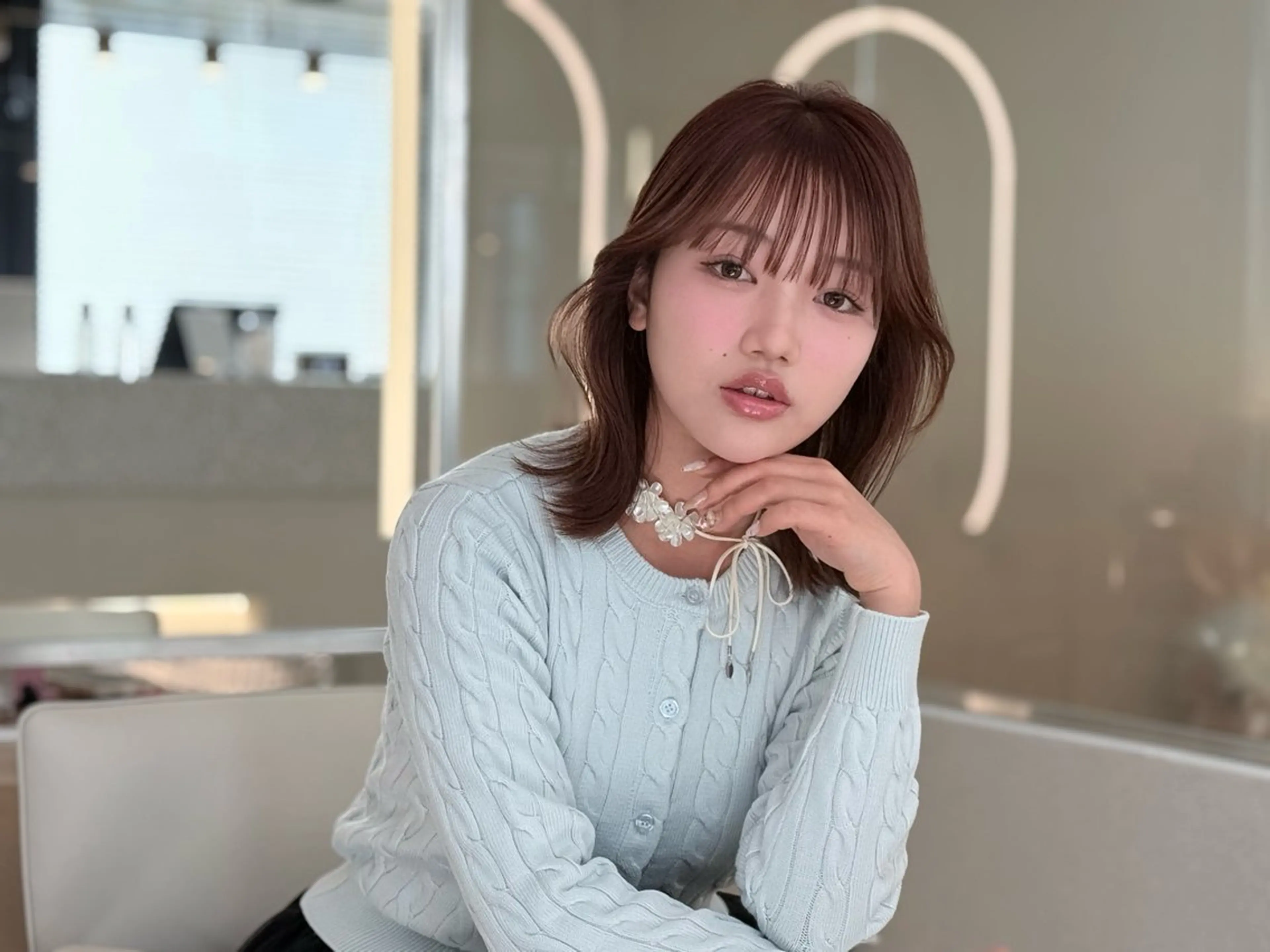 ミディアム 大嶋 伸吾のヘアスタイル