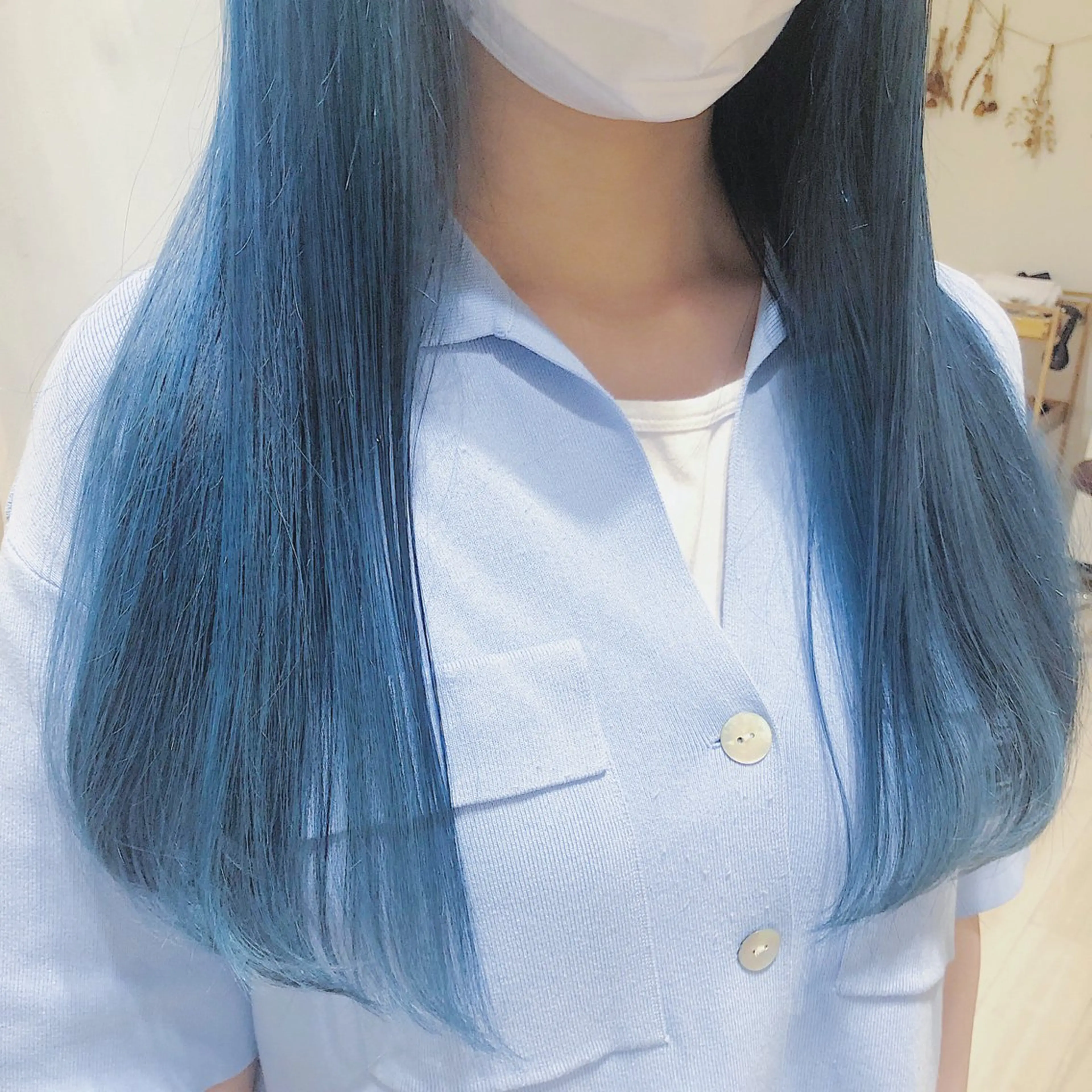 ロング カラー パーマ ヘアアレンジ ブリーチ ブルーカラー ケアブリーチ ロング カット ヘアカラー トリートメント 【ツヤ髪美容師】 ツダケイスケのヘアスタイル