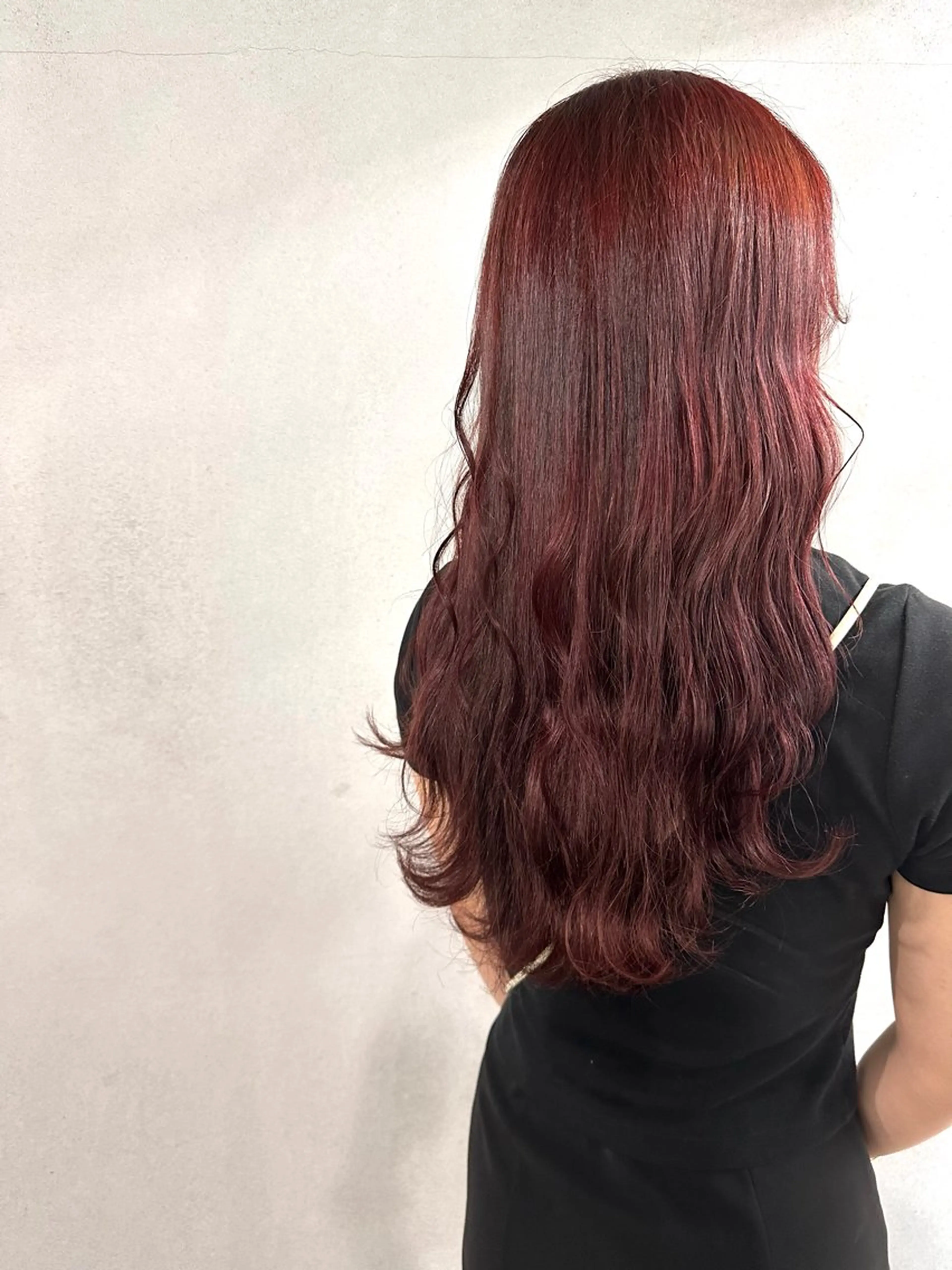 ロング カラー パーマ ヘアアレンジ メンズ キッズ レッドカラー #tag 稗田綾加のヘアスタイル