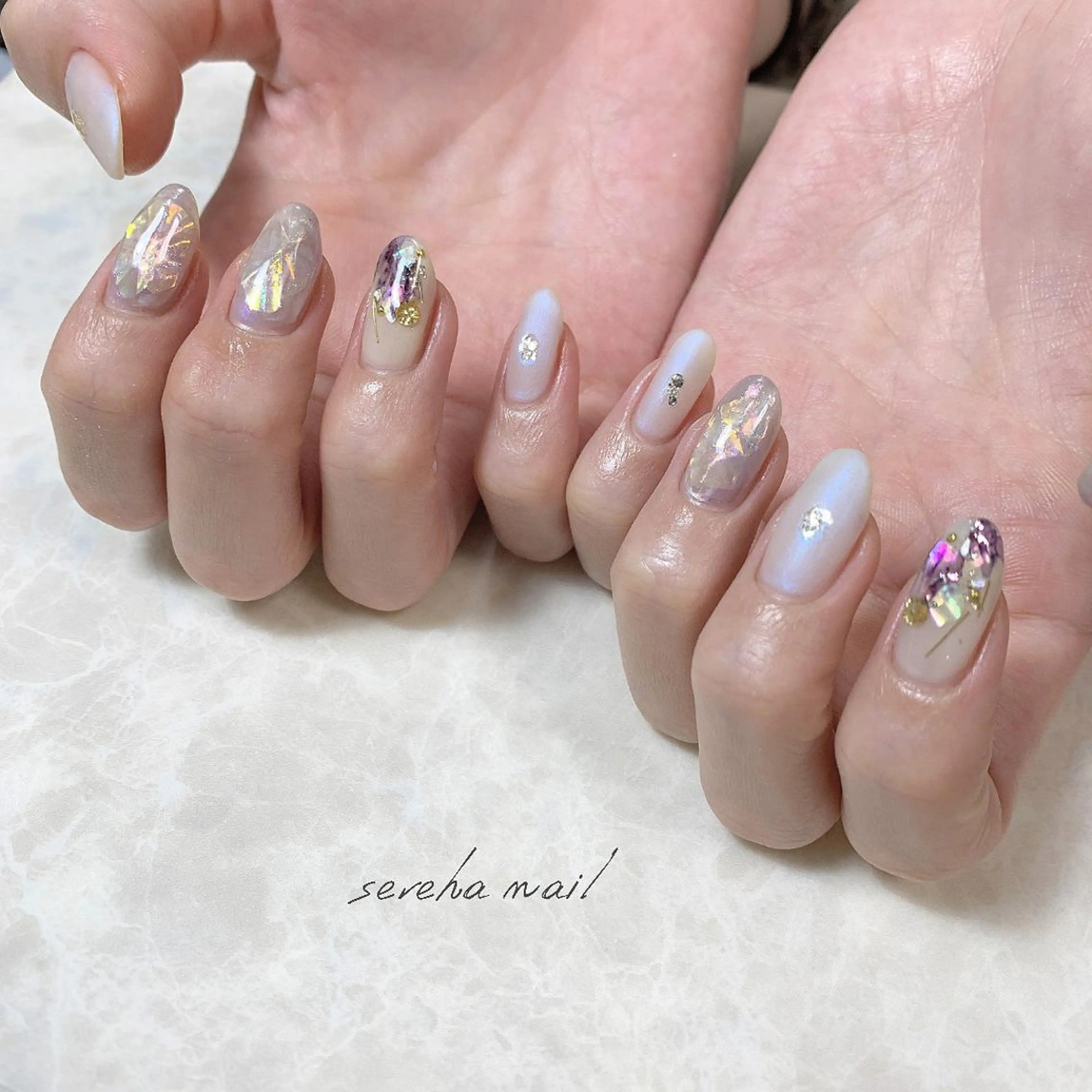 ネイル 氷ネイル・うるうるネイル sereha nailのネイルデザイン