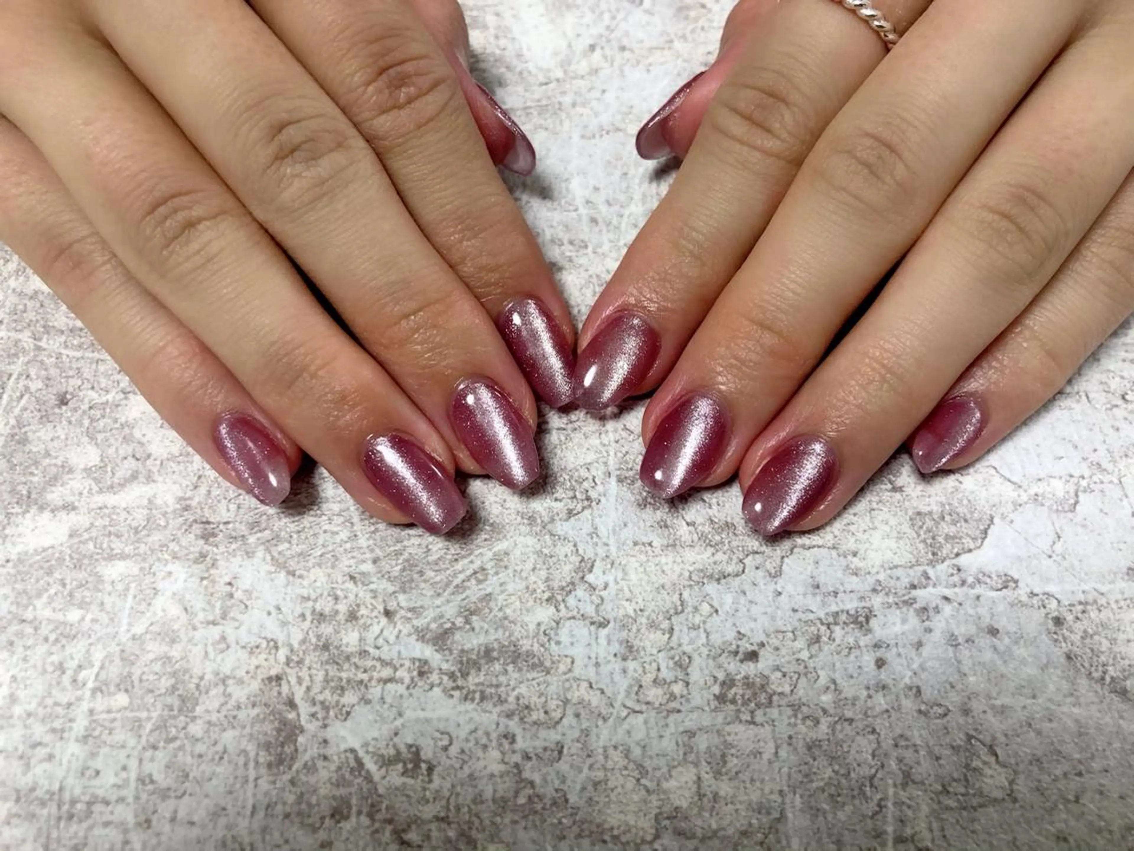 ネイル マグネットネイル ピンク ハンドネイル Mogu nail 二子玉川のネイルデザイン