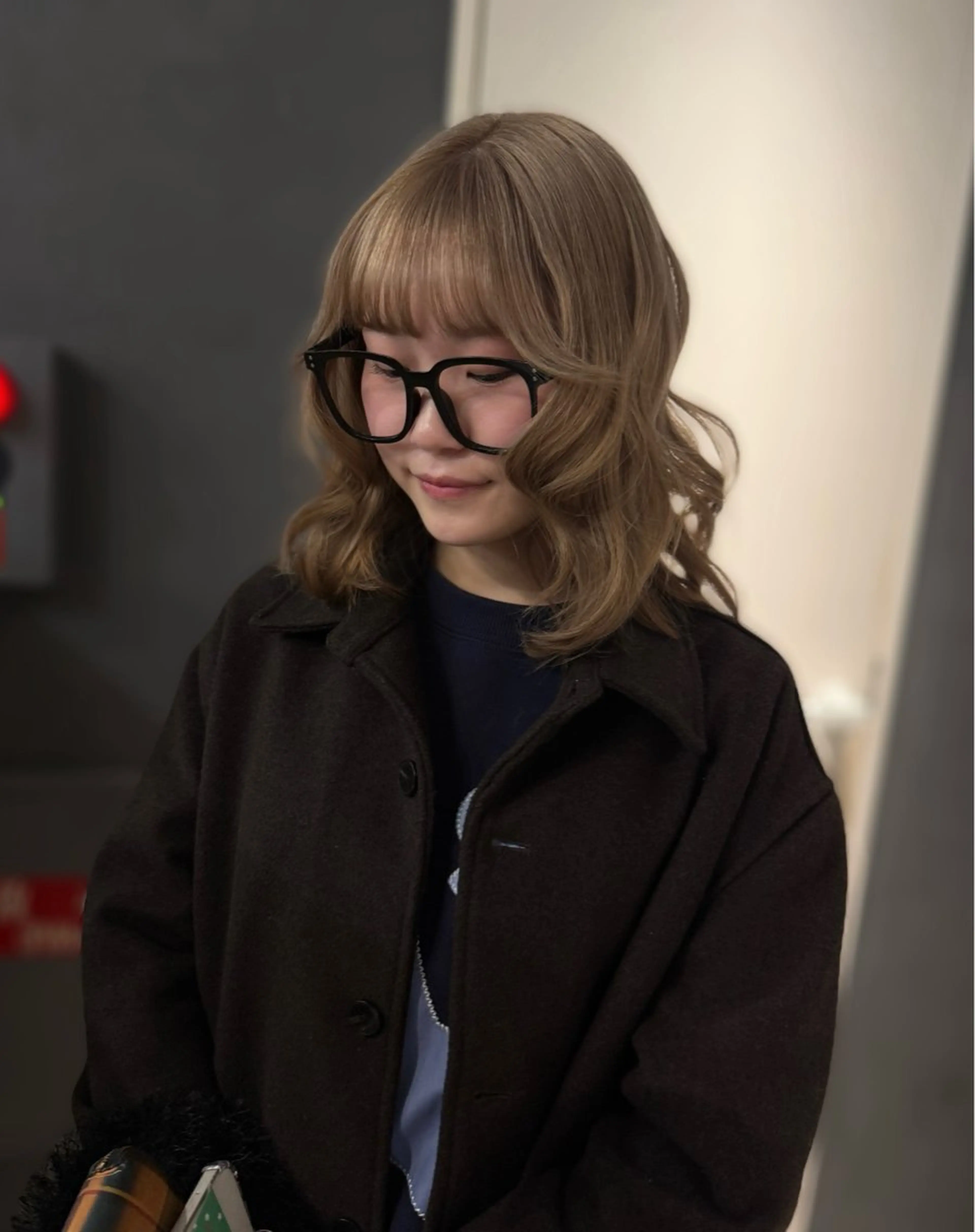 セミロング カラー グレージュ ミルクティーグレージュ カット ヘアカラー トリートメント 堀江／韓国／成人式 カラー／みずき🐩のヘアスタイル