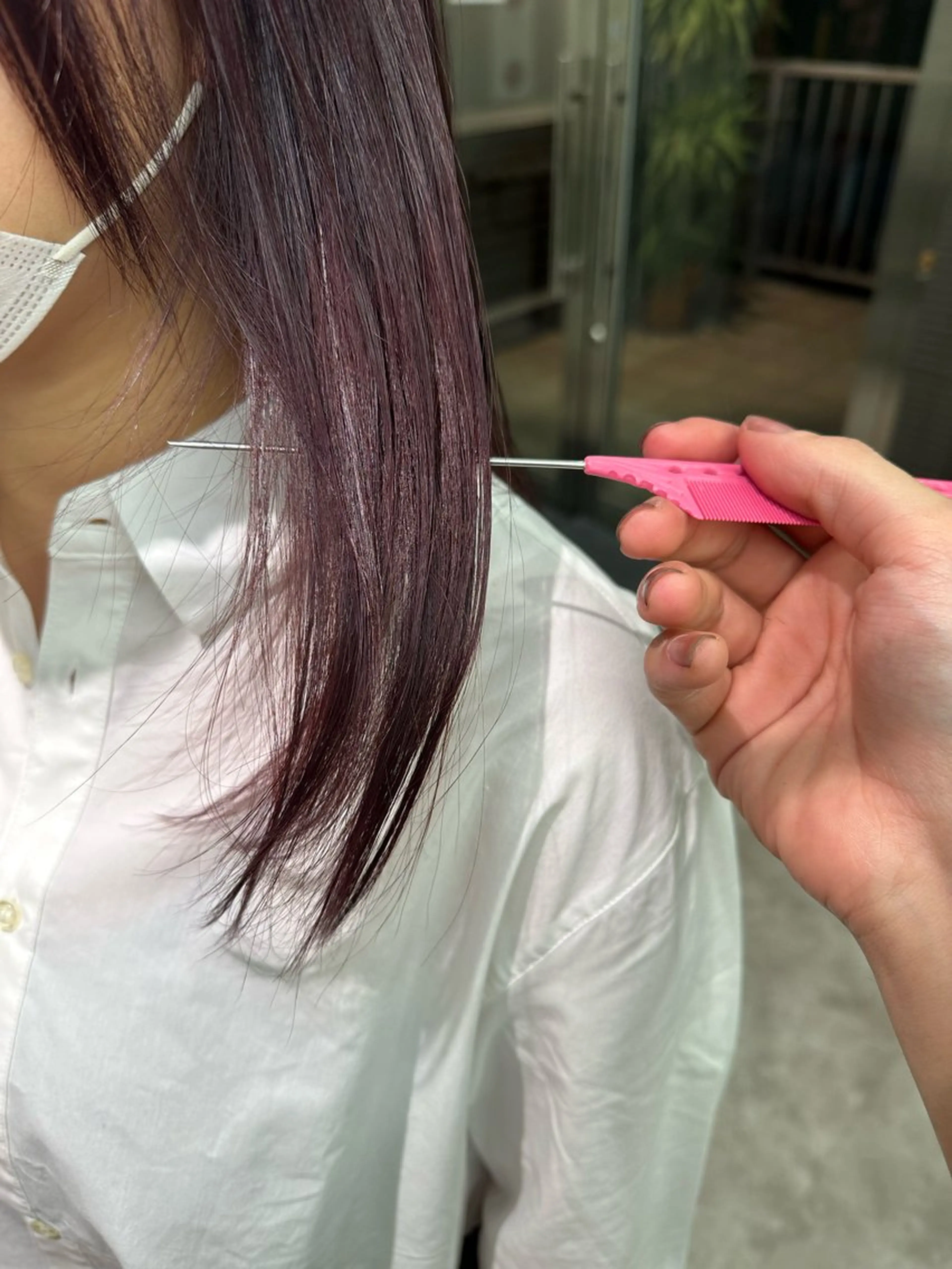 ミディアム カラー ブリーチ ラベンダーカラー ピンクカラー ピンクラベンダー yu-kiハイトーン /ブリーチ無しカラーのヘアスタイル