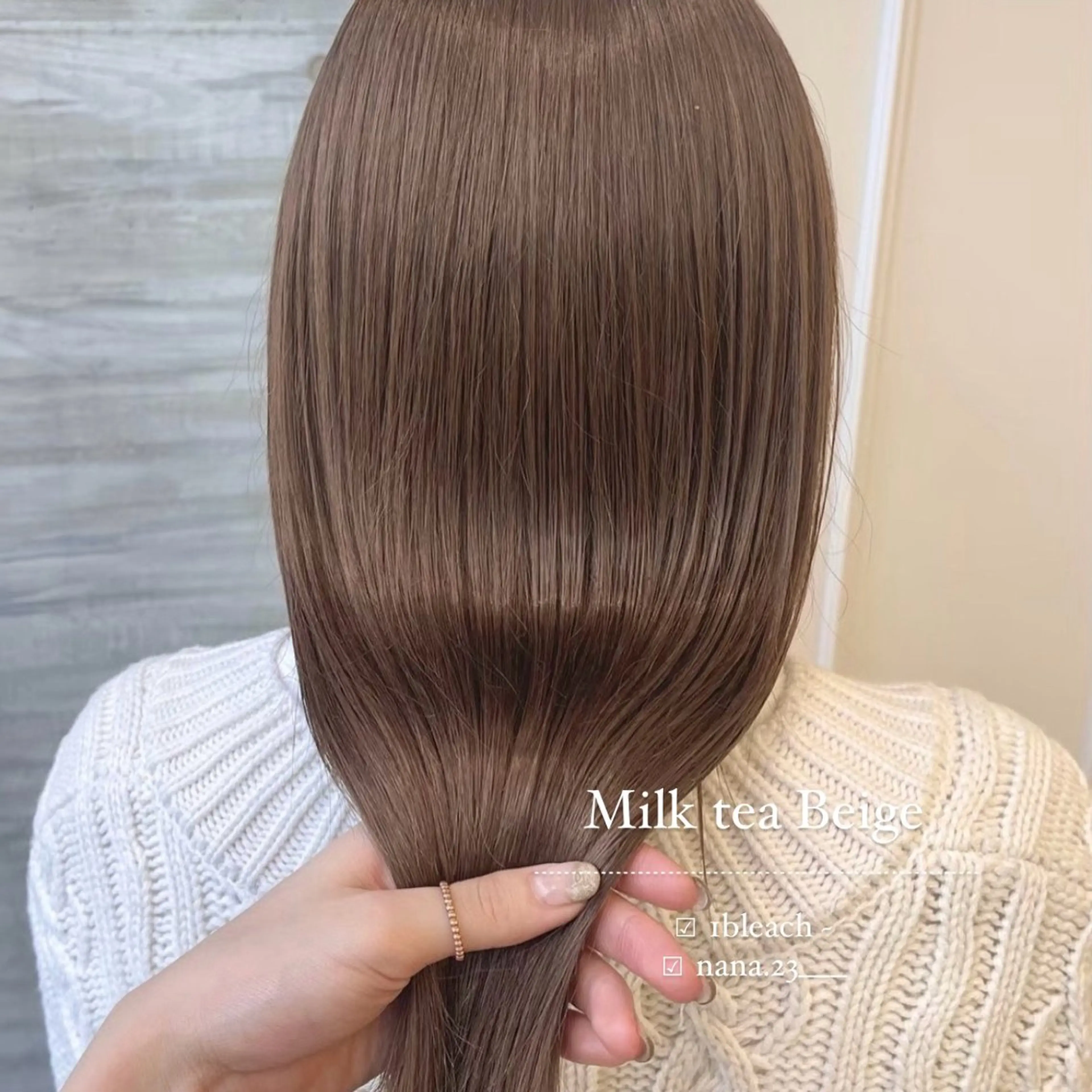 ロング カラー ベージュカラー ブリーチ ミルクティーベージュ 髪質改善 トリートメント ヘアカラー トリートメント ParveMix￤ 出石 菜々🥂のヘアスタイル