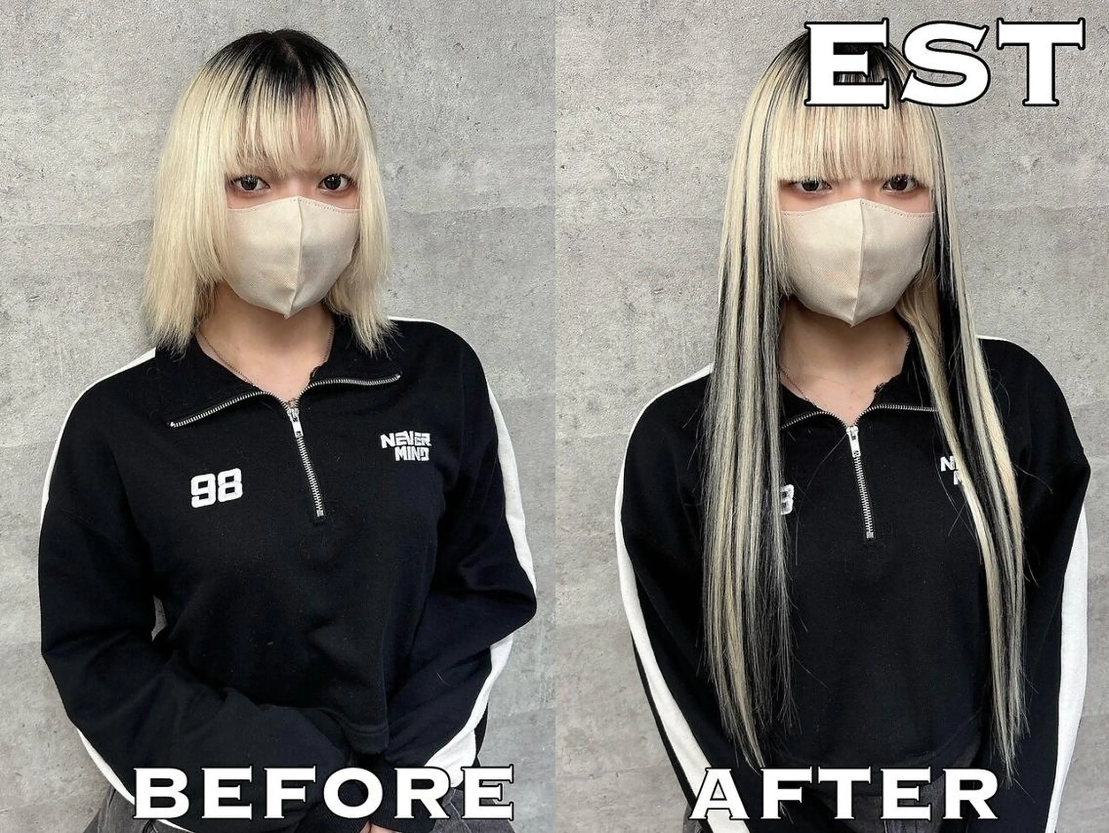 ロング メンズ カラー ヘアアレンジ シールエクステ メンズバレイヤージュ メンズブリーチ メンズハイライト メンズハイトーン M. KURUMIのヘアスタイル