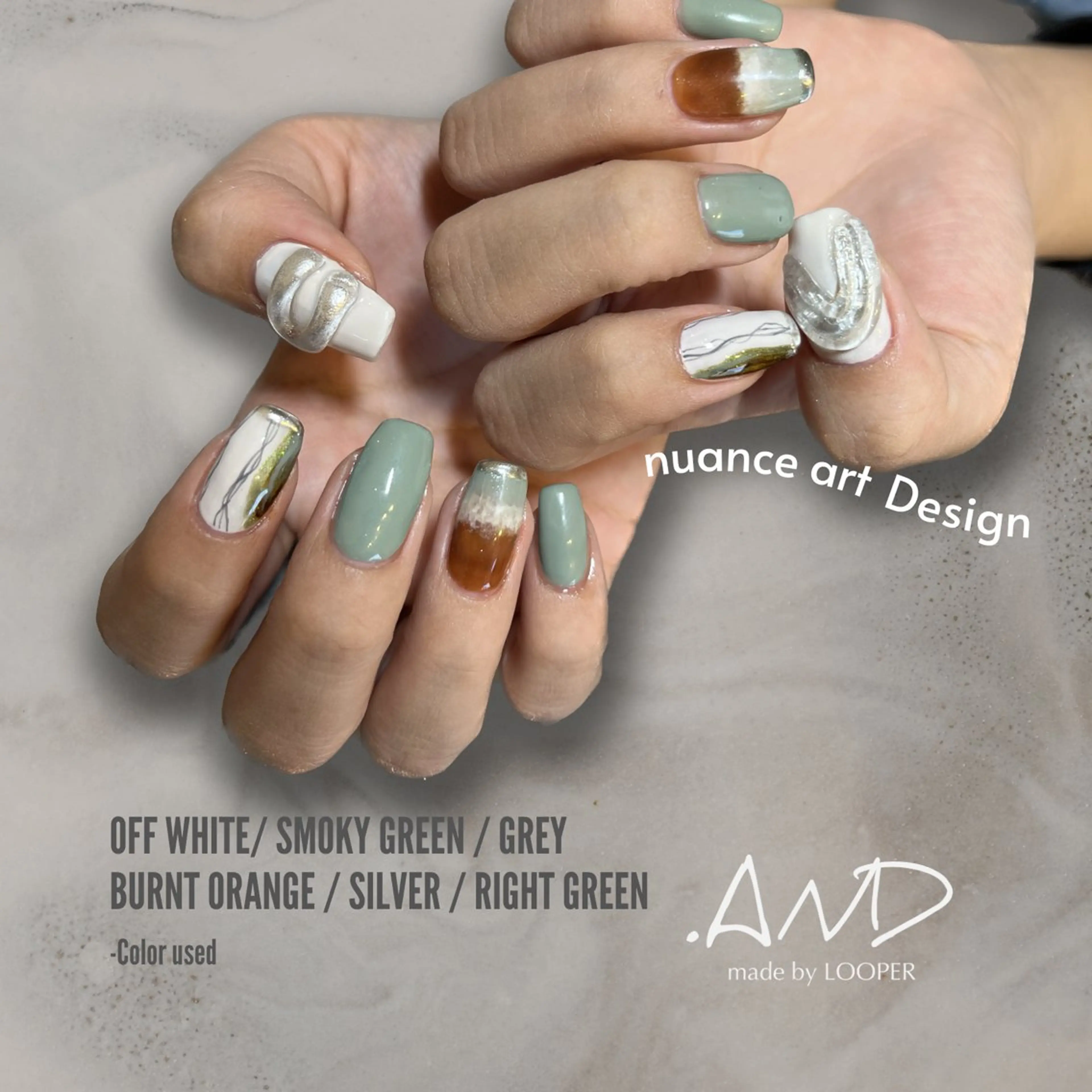 ネイル アートネイル ニュアンスネイル ハンドネイル LOOPER所属・mzh ...のネイルデザイン