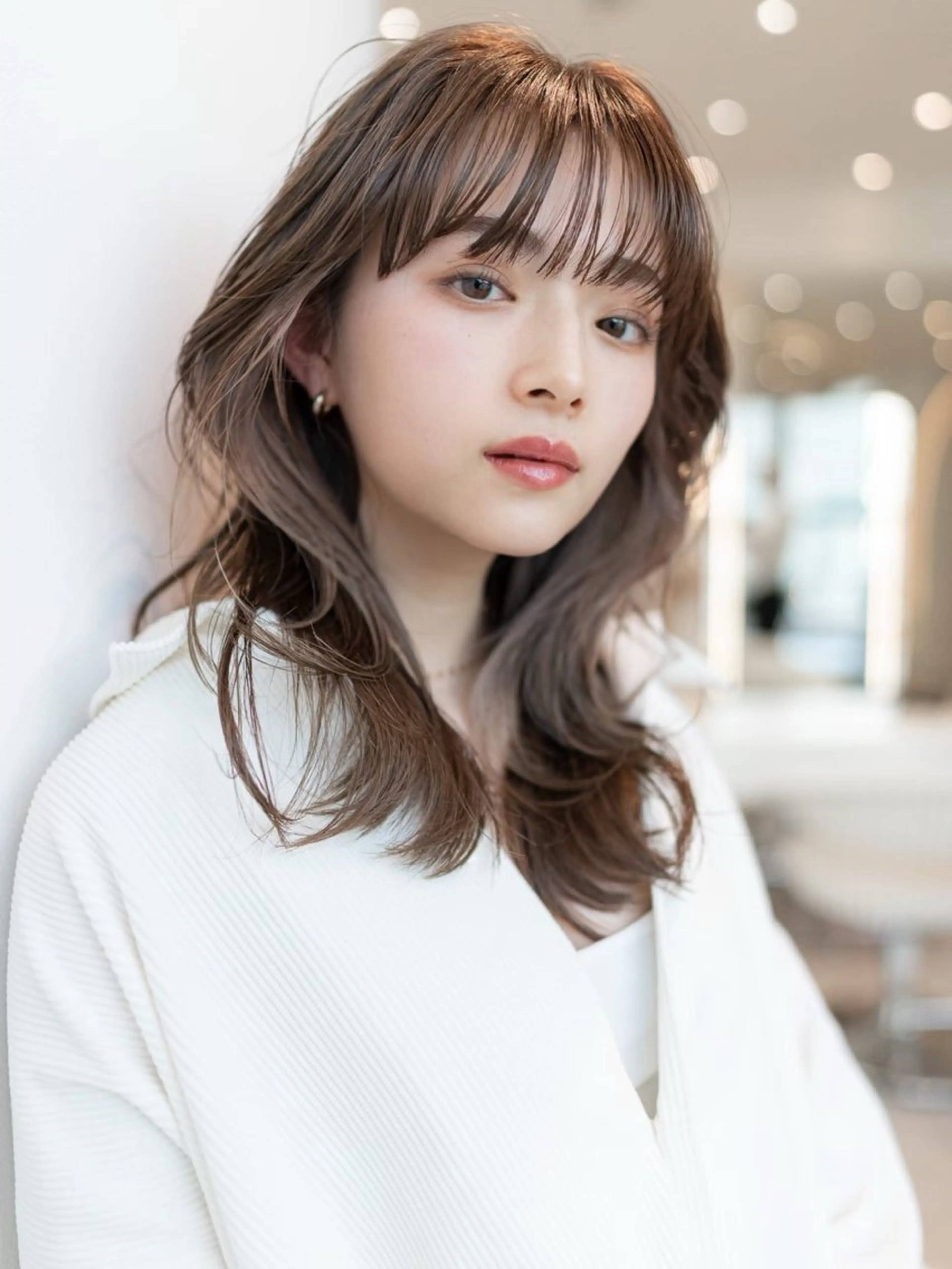 セミロング カラー ブラウンカラー ショコラブラウン モカブラウン 韓国風ヘア レイヤーカット 韓国レイヤー🇰🇷 韓国研修◎渋谷カイトのヘアスタイル