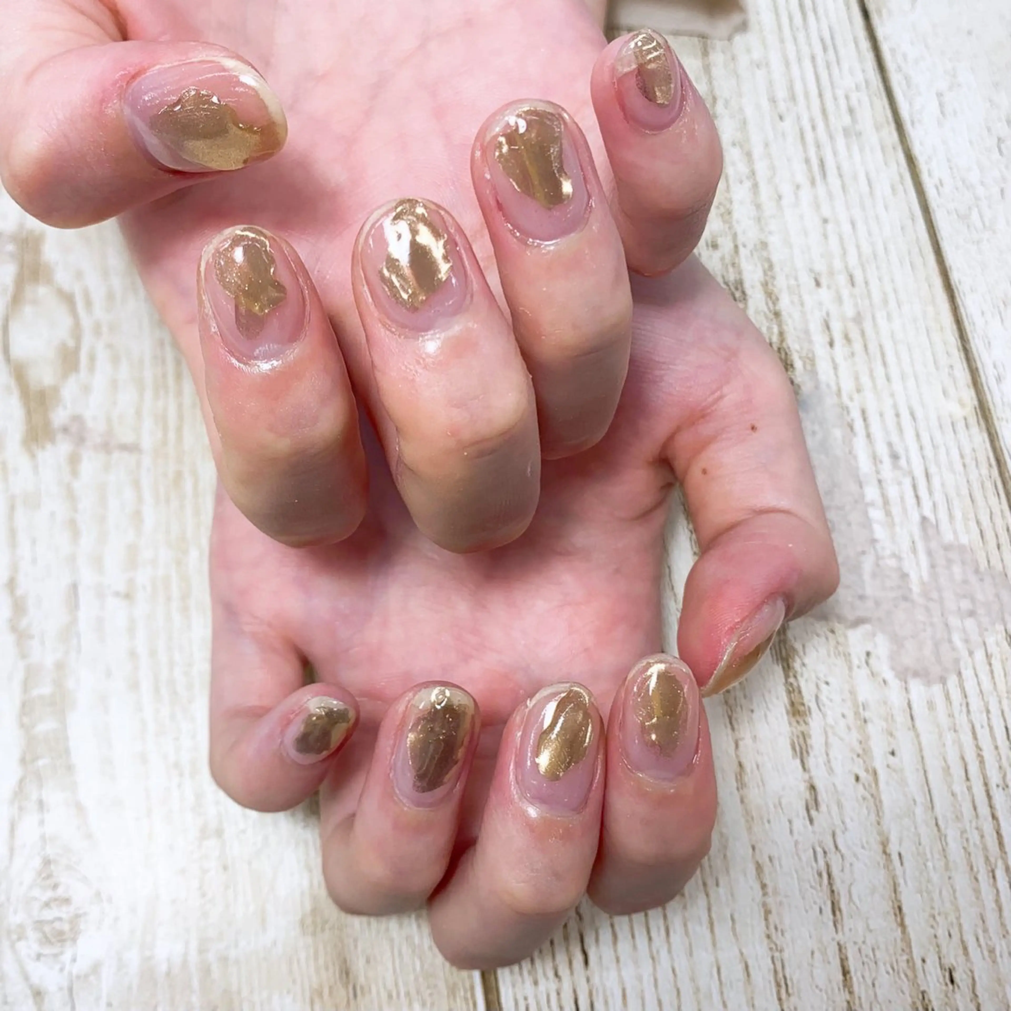 ネイル ミラーネイル ニュアンスネイル シンプルネイル ⭐︎休業中の練習⭐︎ JNA認定講師髙橋のネイルデザイン