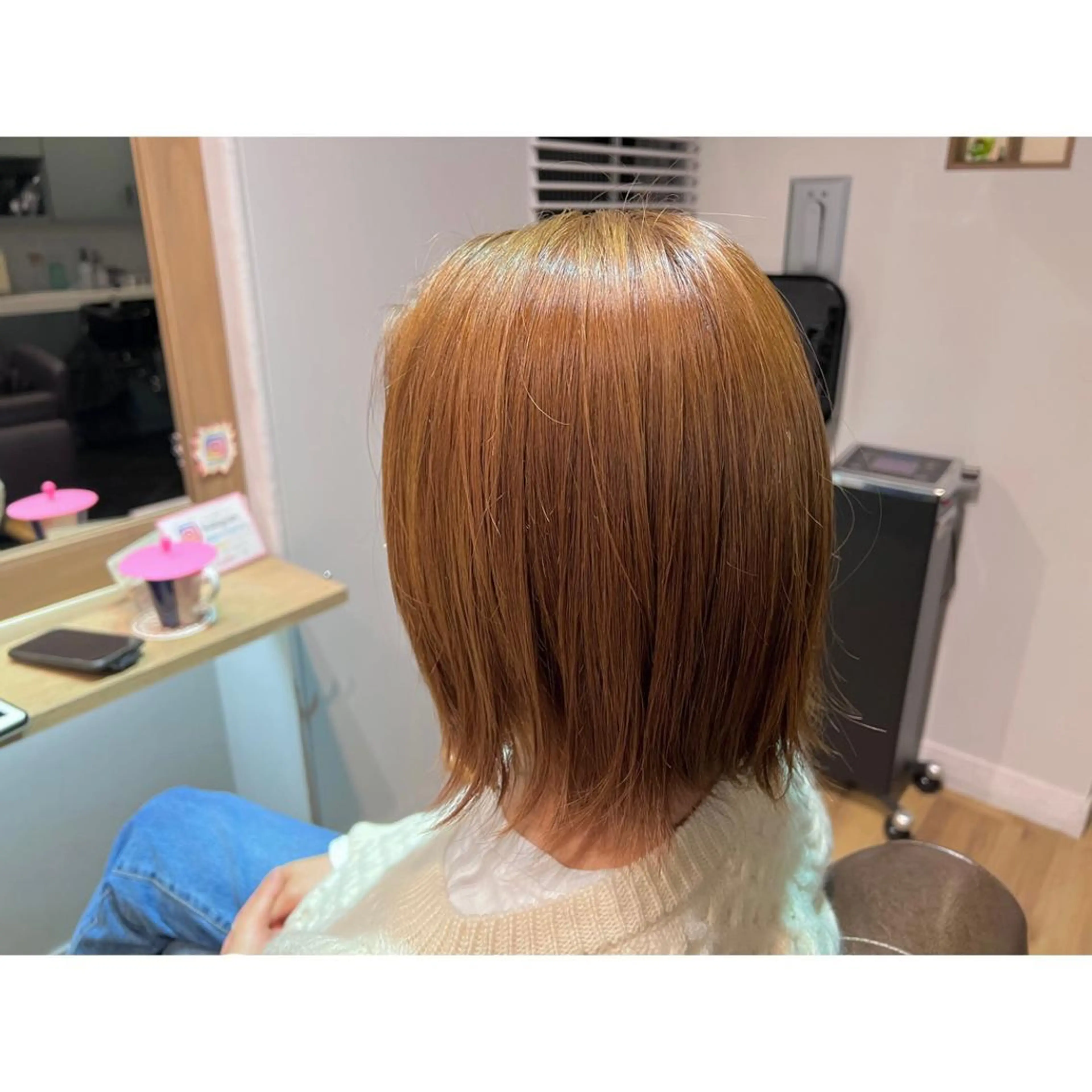 ミディアム カラー ヘアカラー トリートメント ツキダテ ユイのヘアスタイル
