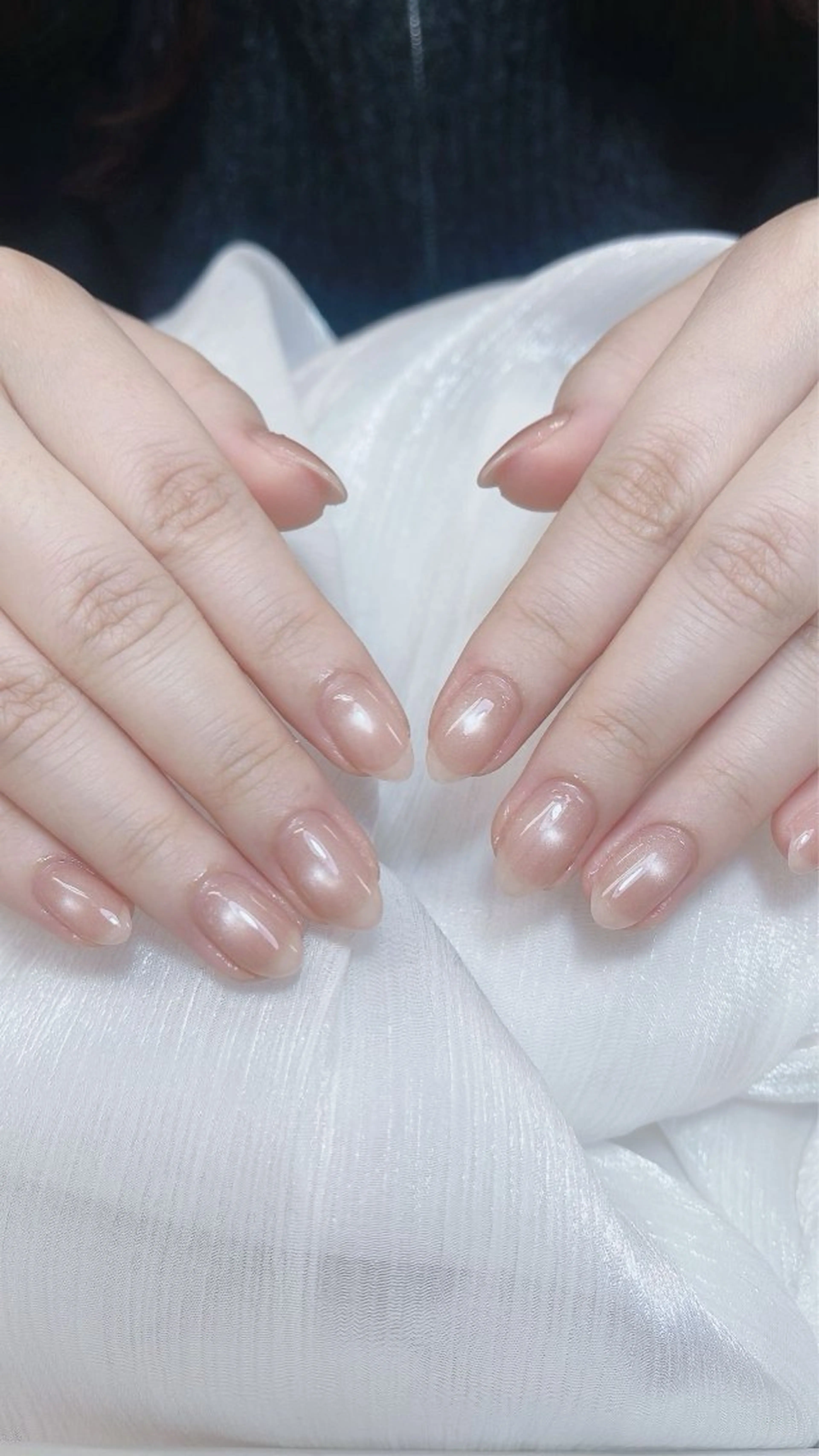 ネイル チークネイル 成人式 フレンチネイル グラデーション 氷ネイル・うるうるネイル ハンドネイル DUO MI所属・キ キnailのネイルデザイン