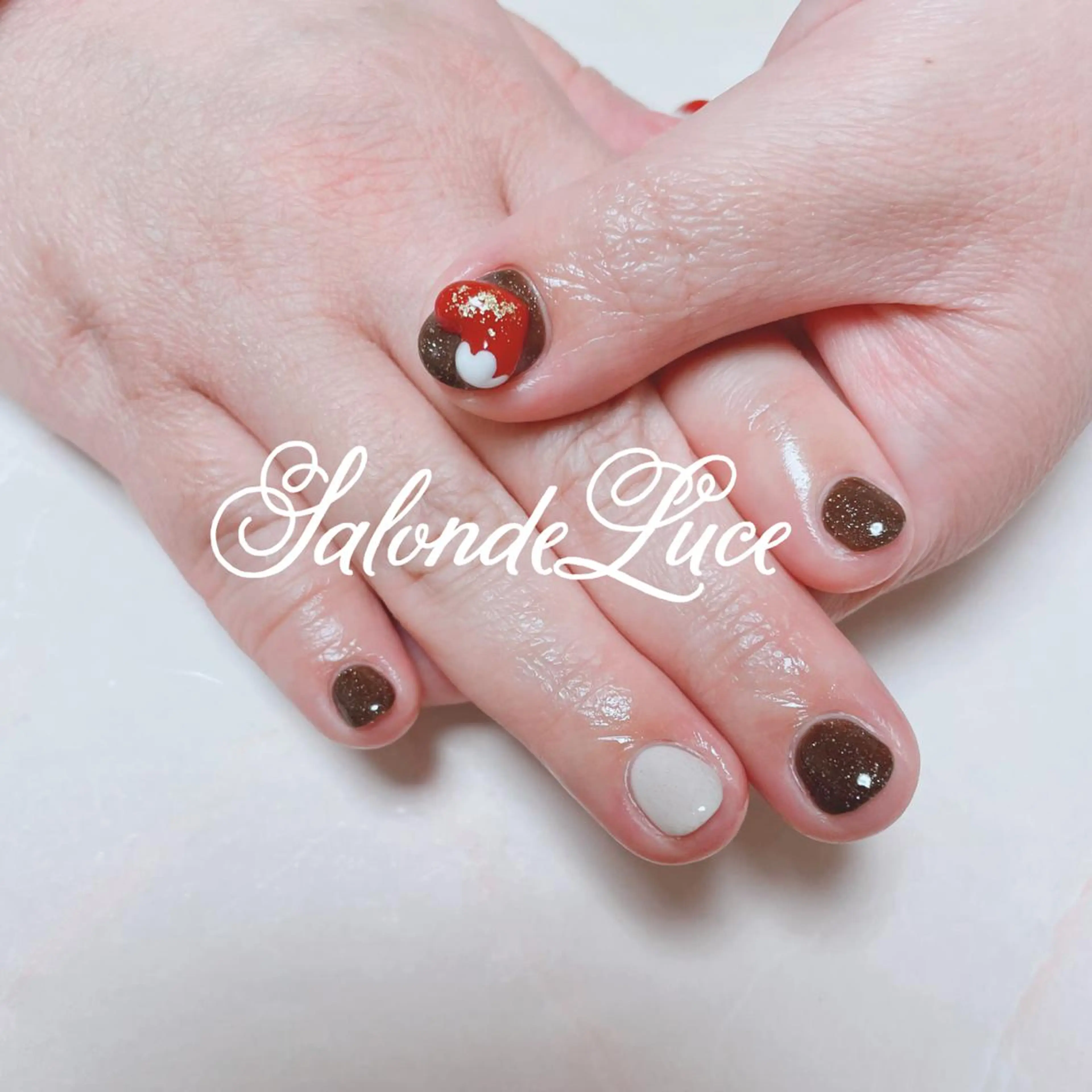ネイル ハート バレンタイン Salon de Luceのネイルデザイン