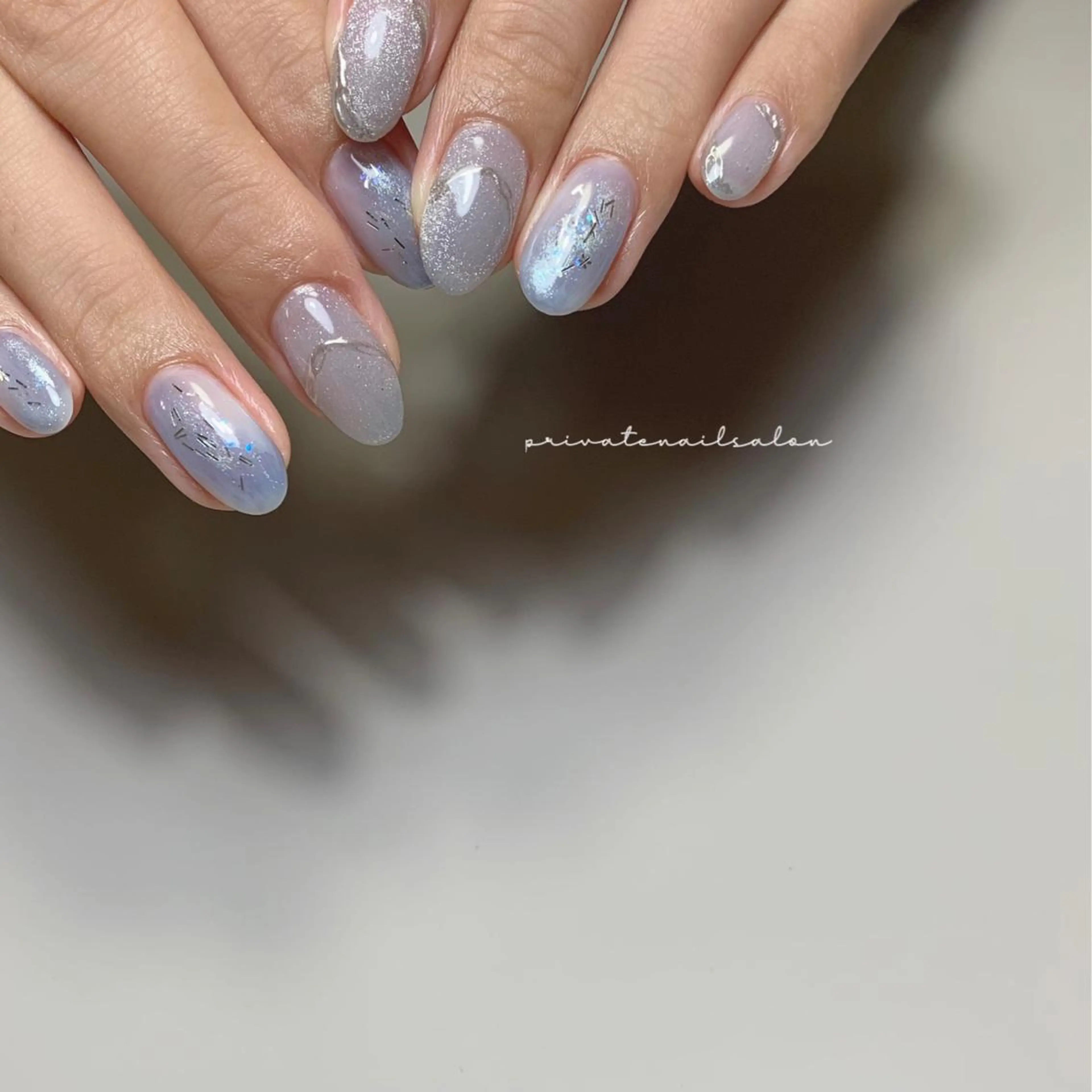 ネイル ブルー マグネットネイル ニュアンスネイル ハンドネイル Liebe nailのネイルデザイン